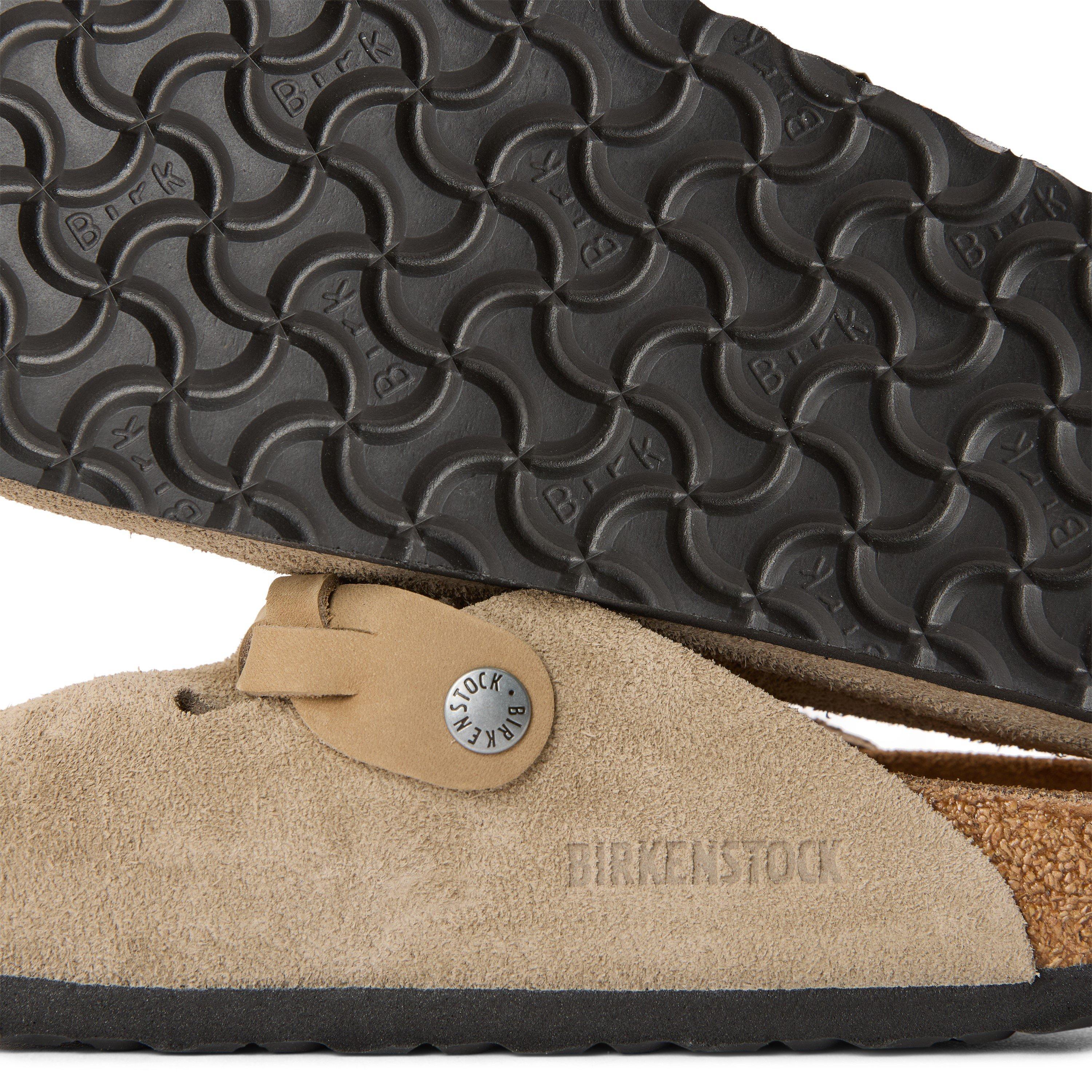 Taupe - Birkenstock - Womens Boston Suede Mules - 3