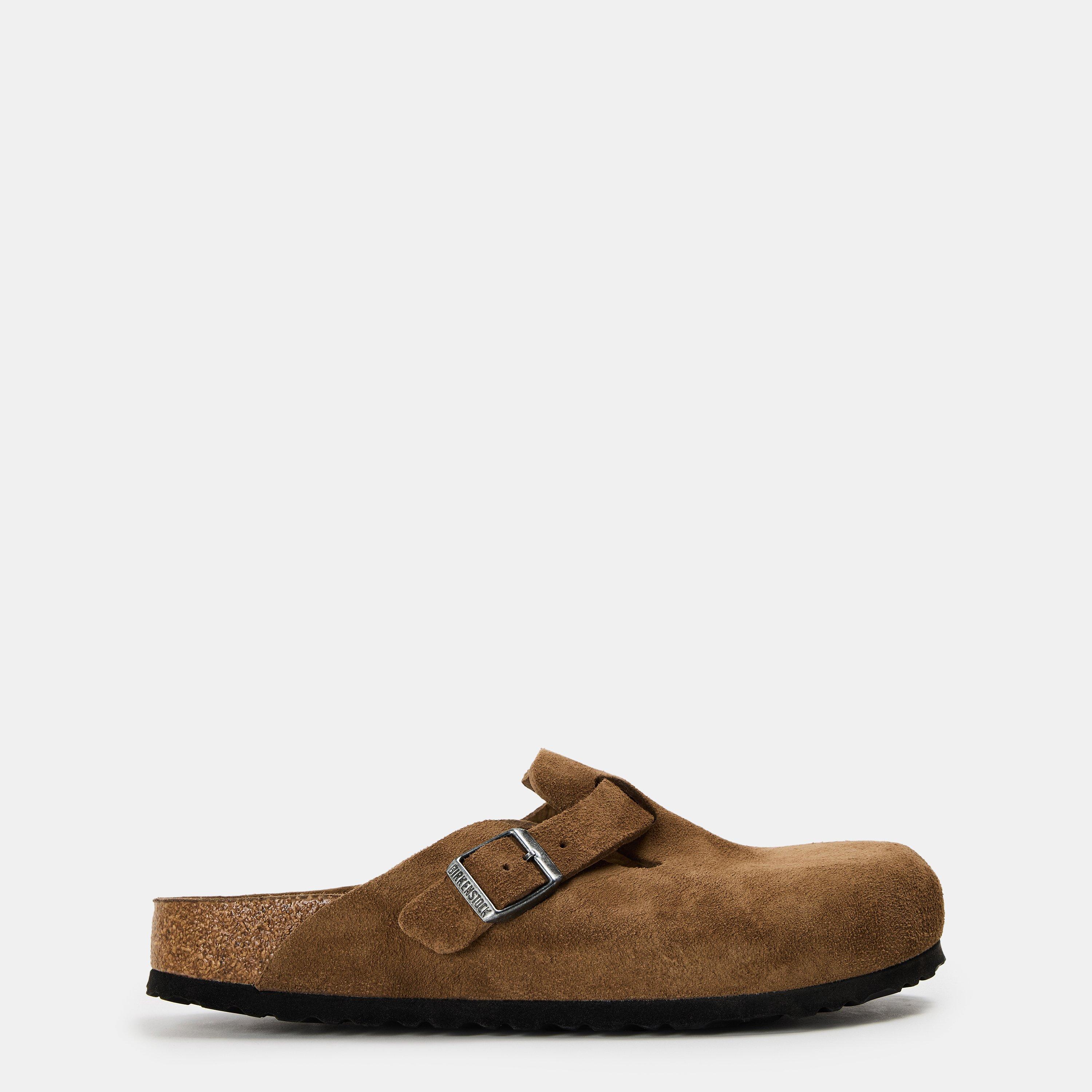 Birkenstock Womens Boston Suede Mules - Dark Tea - Size 3.5 (36)