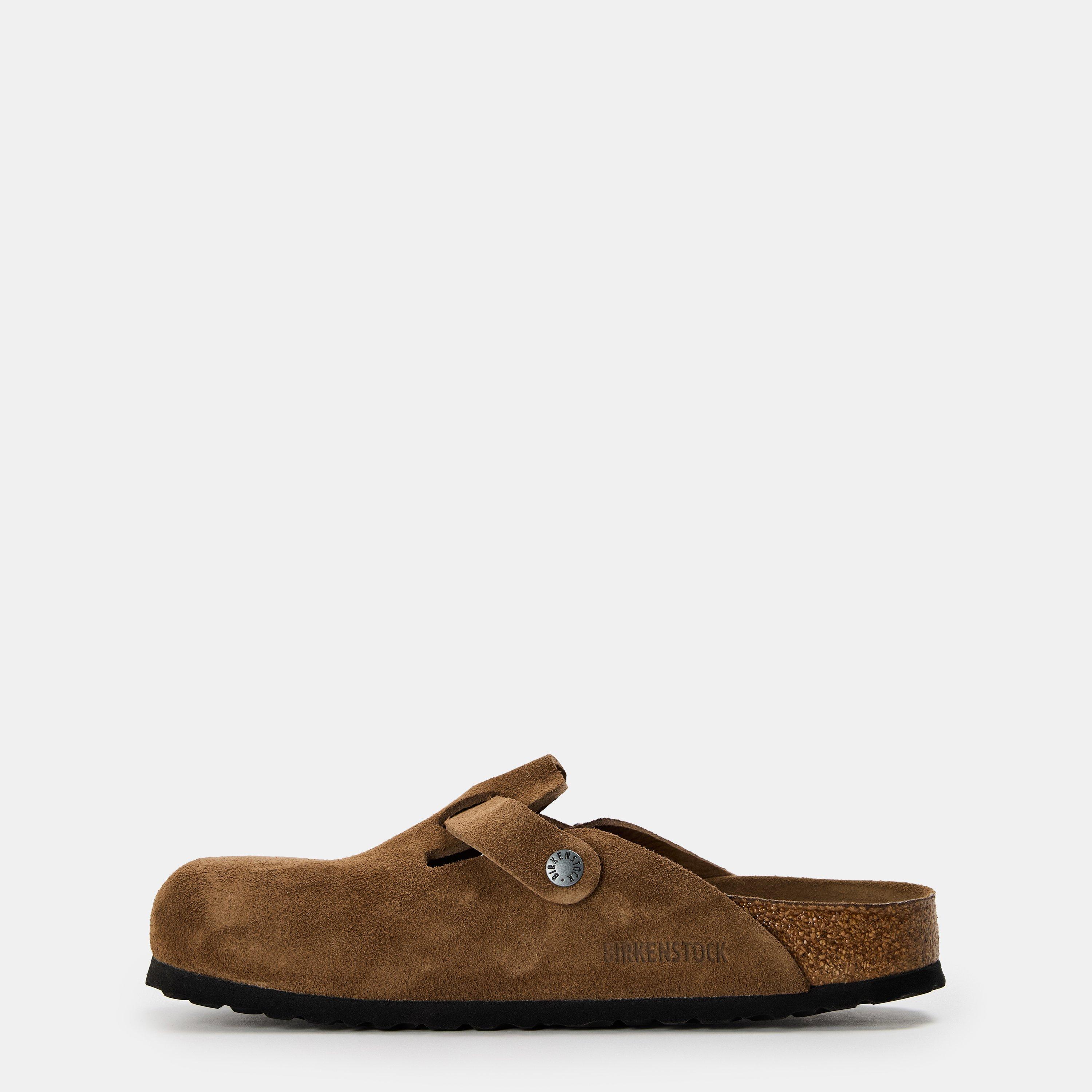 Dark Tea - Birkenstock - Boston Suede Braided Mules - 2