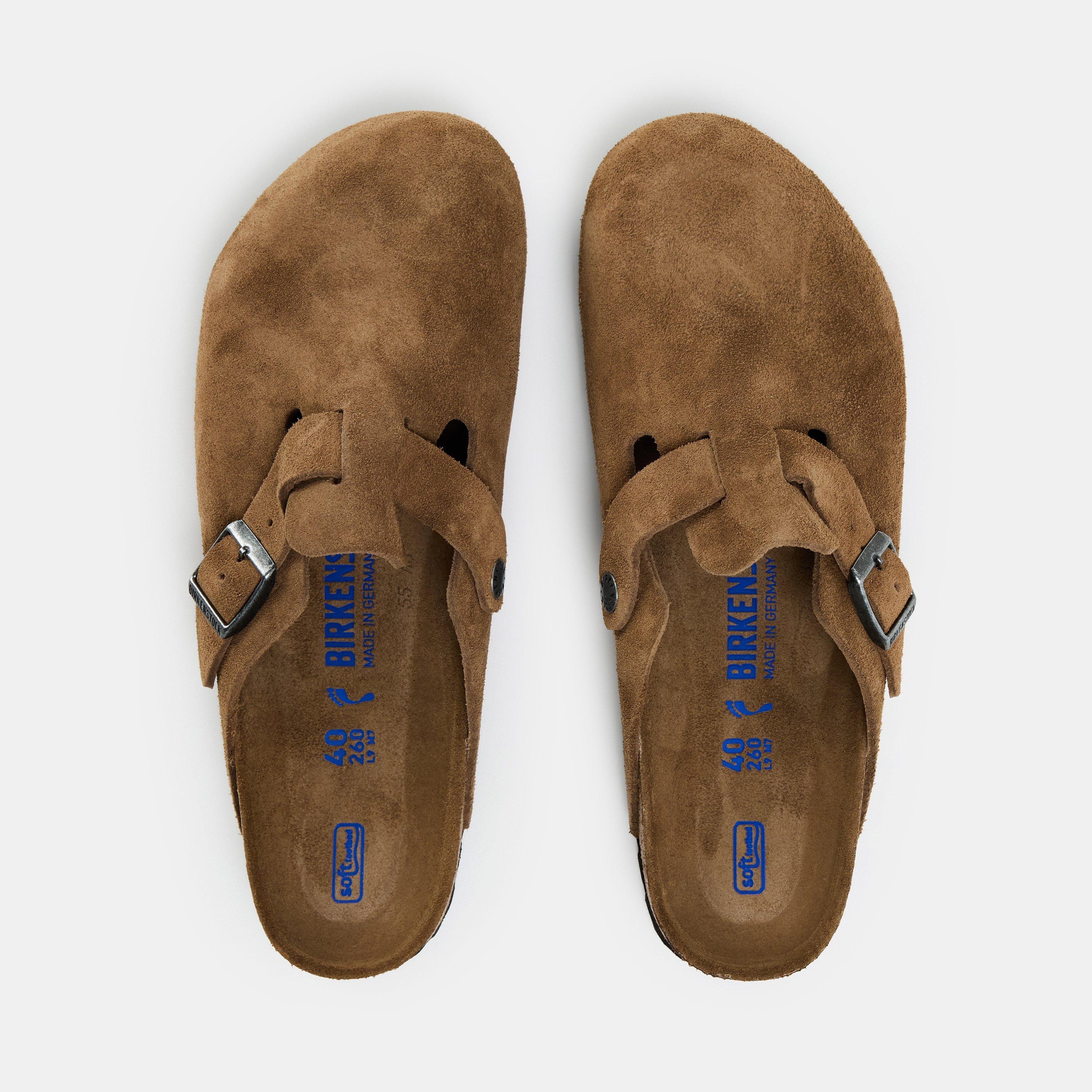 Dark Tea - Birkenstock - Boston Suede Braided Mules - 5
