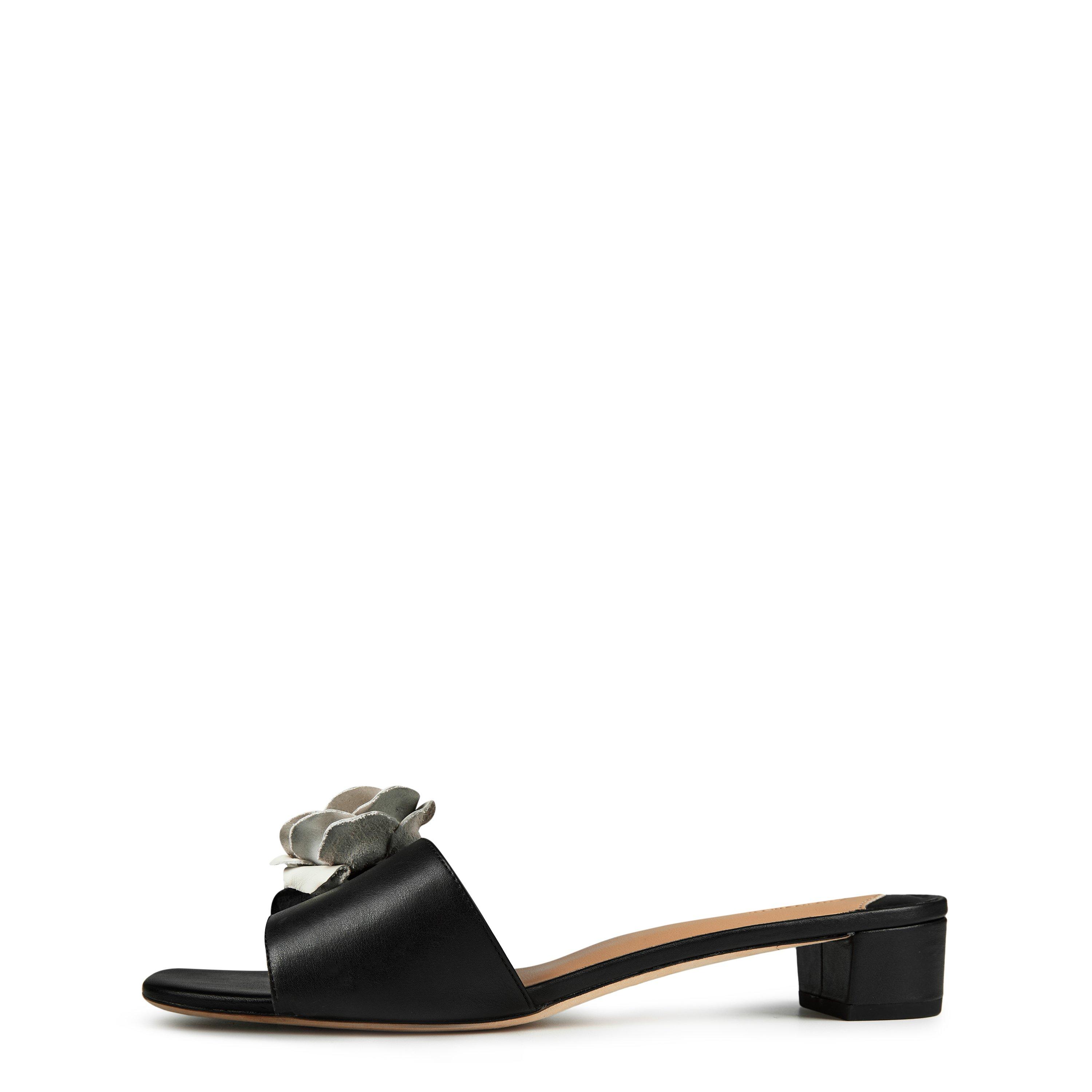 Black/White - Lauren by Ralph Lauren - Fay Flower Sandals - 3