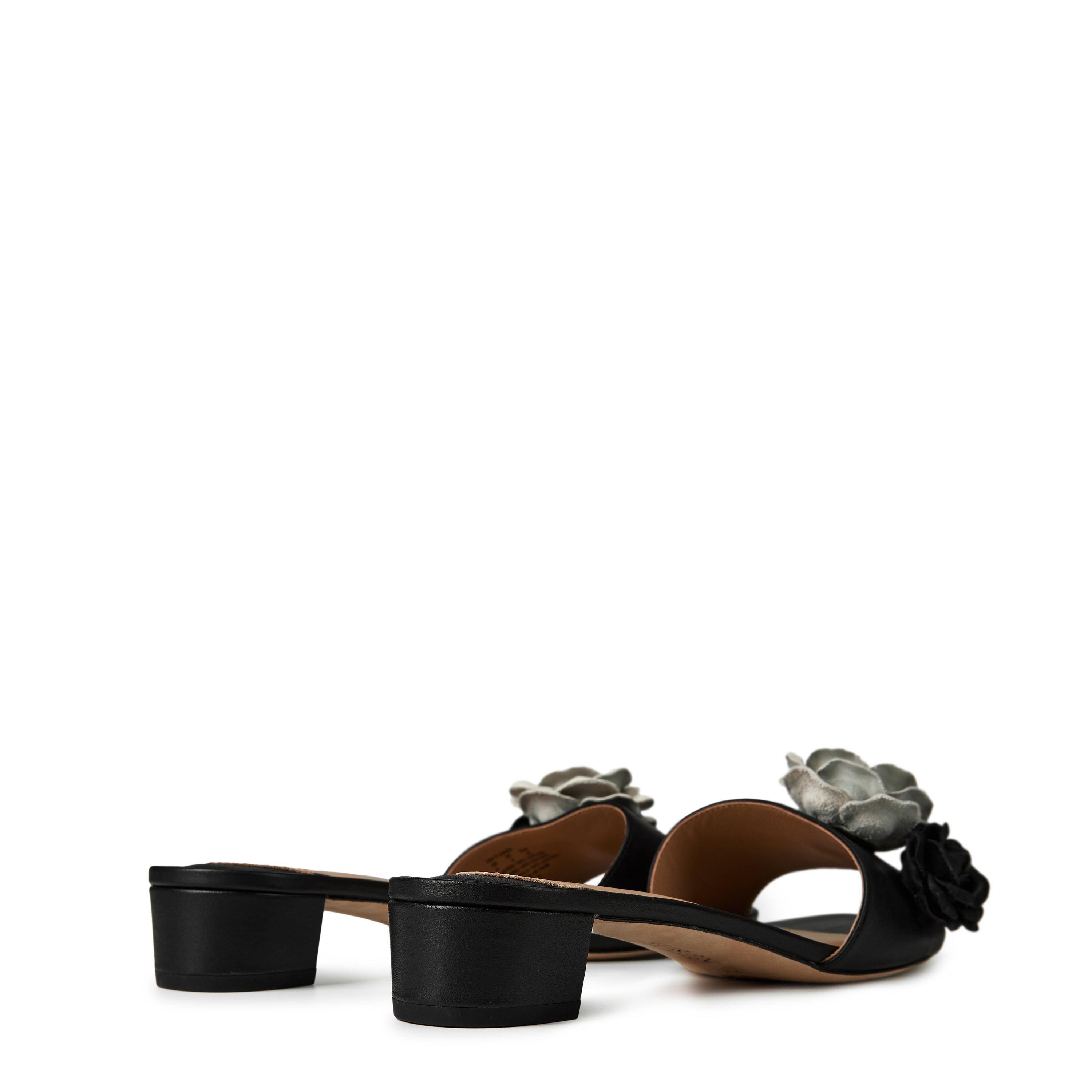 Black/White - Lauren by Ralph Lauren - Fay Flower Sandals - 5