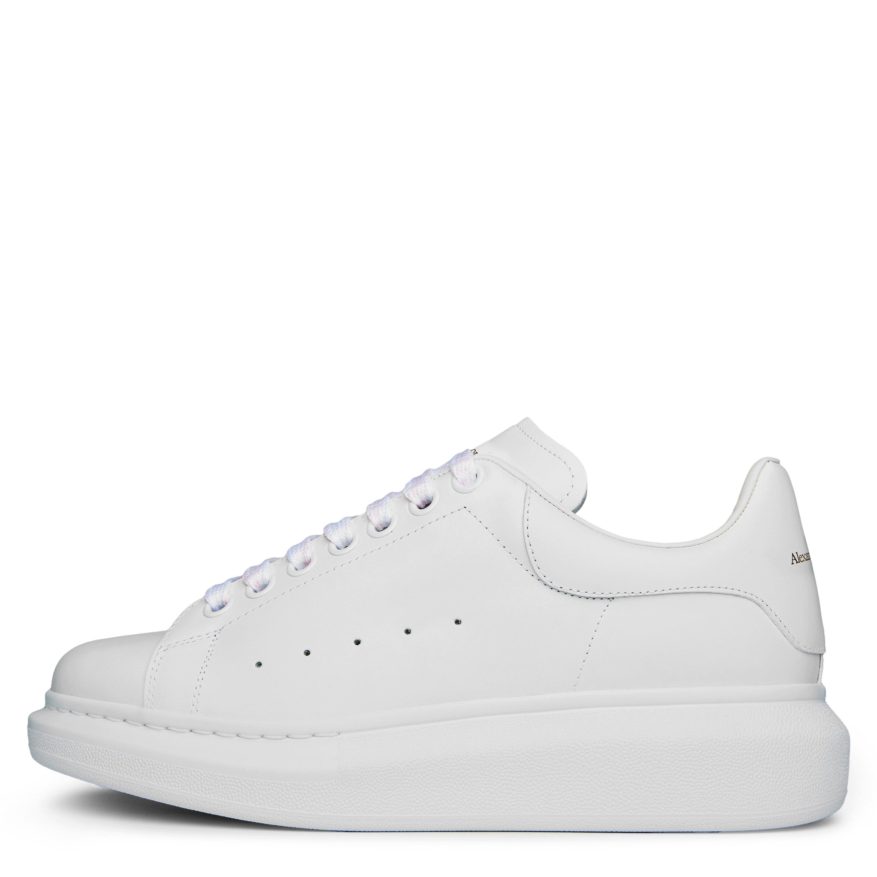 White - Alexander McQueen - Women's Logo Print Leather Oversized Trainers - 2