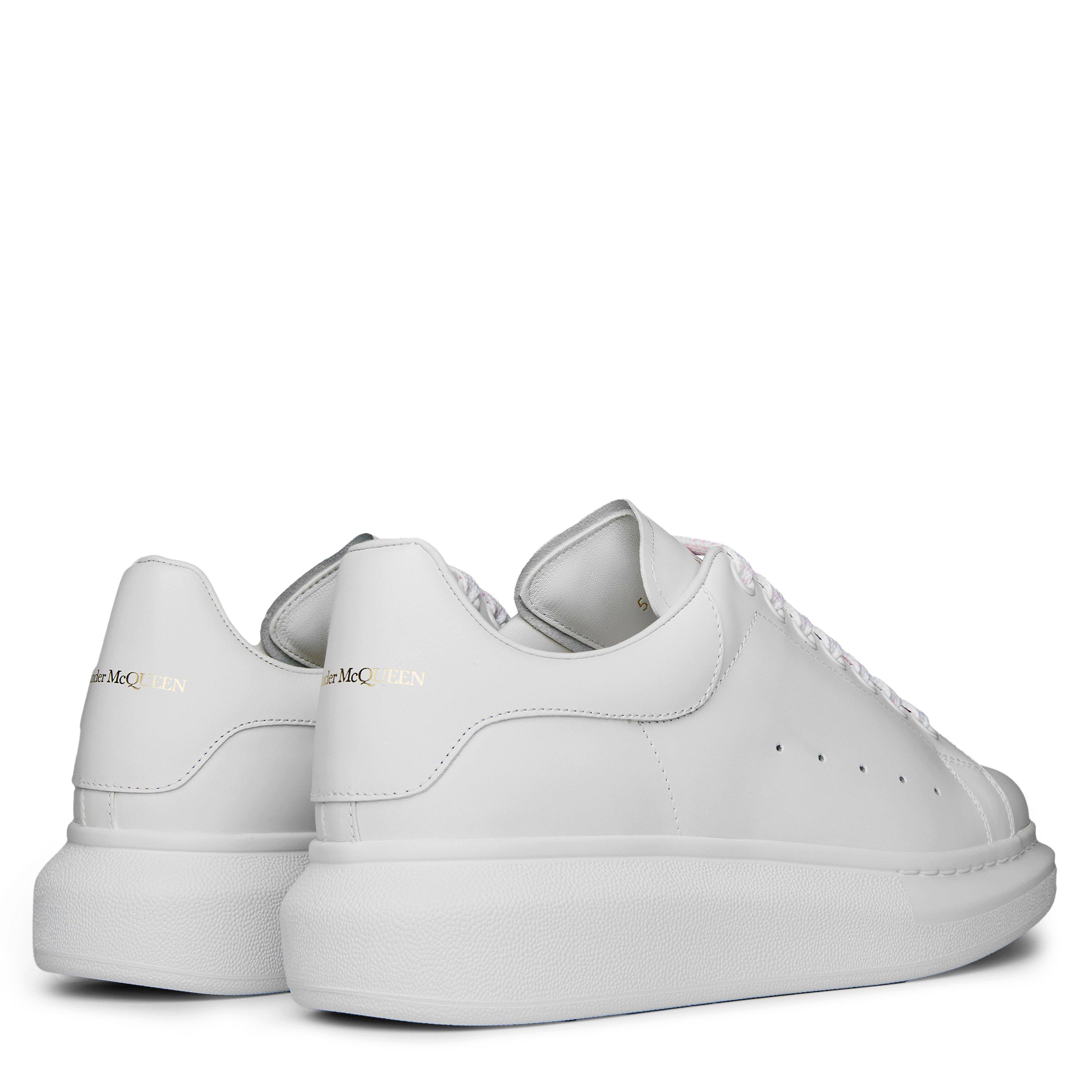 White - Alexander McQueen - Women's Logo Print Leather Oversized Trainers - 4