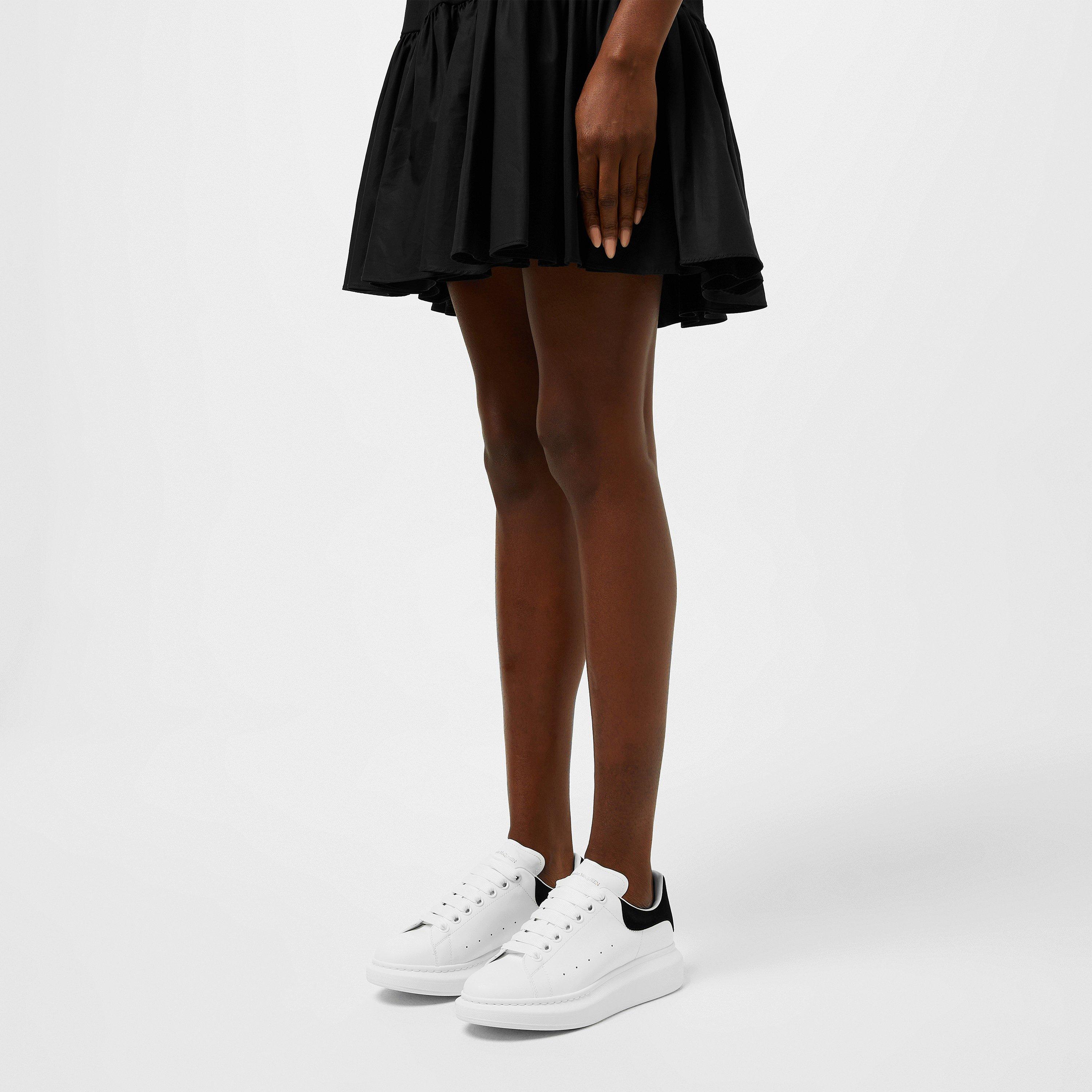 White/Black - Alexander McQueen - Women's Logo Print Leather Oversized Trainers - 3