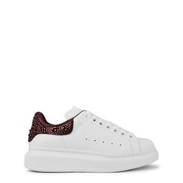 Alexander McQueen Women'S Logo Print Leather Oversized Trainers
