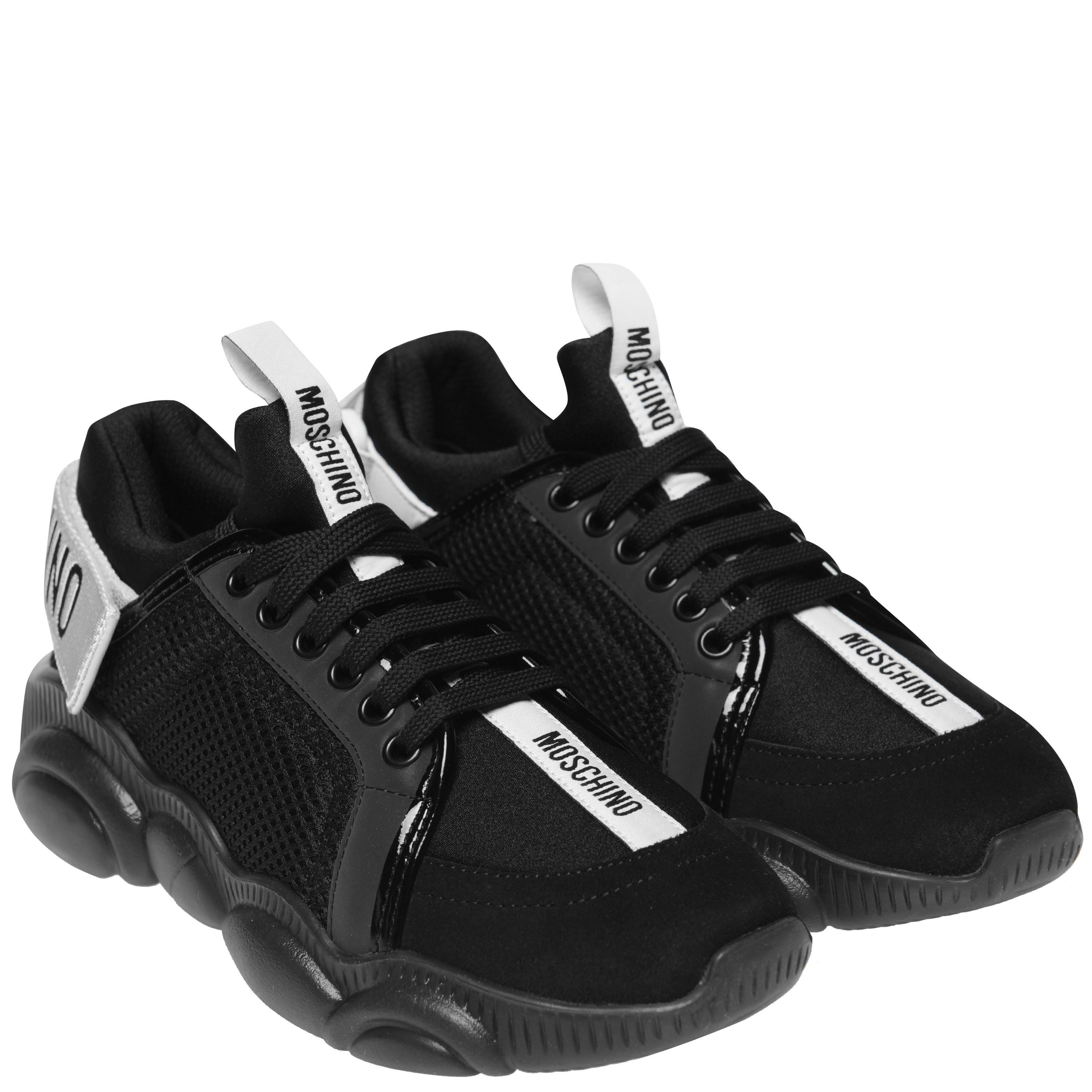 Black 00A - Moschino - Touch Close Logo Trainers - 4