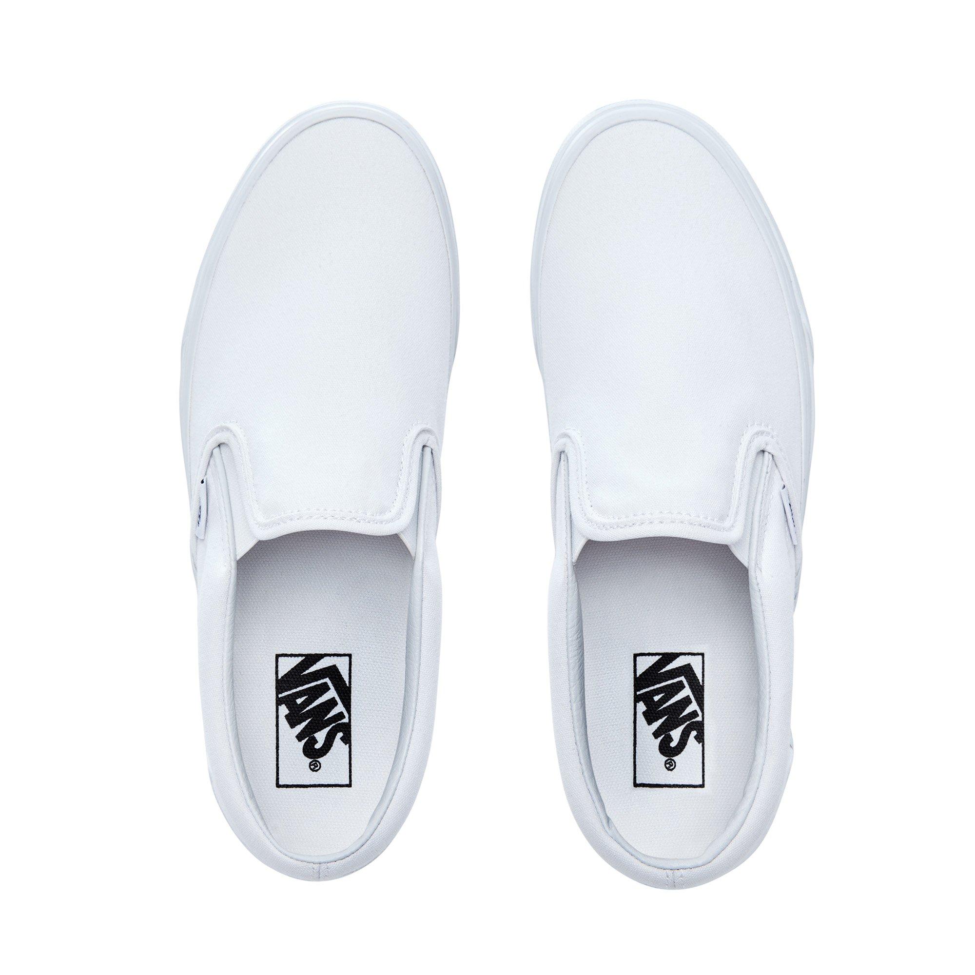 True White - Vans - Women's Classic Slip On Trainers - 2
