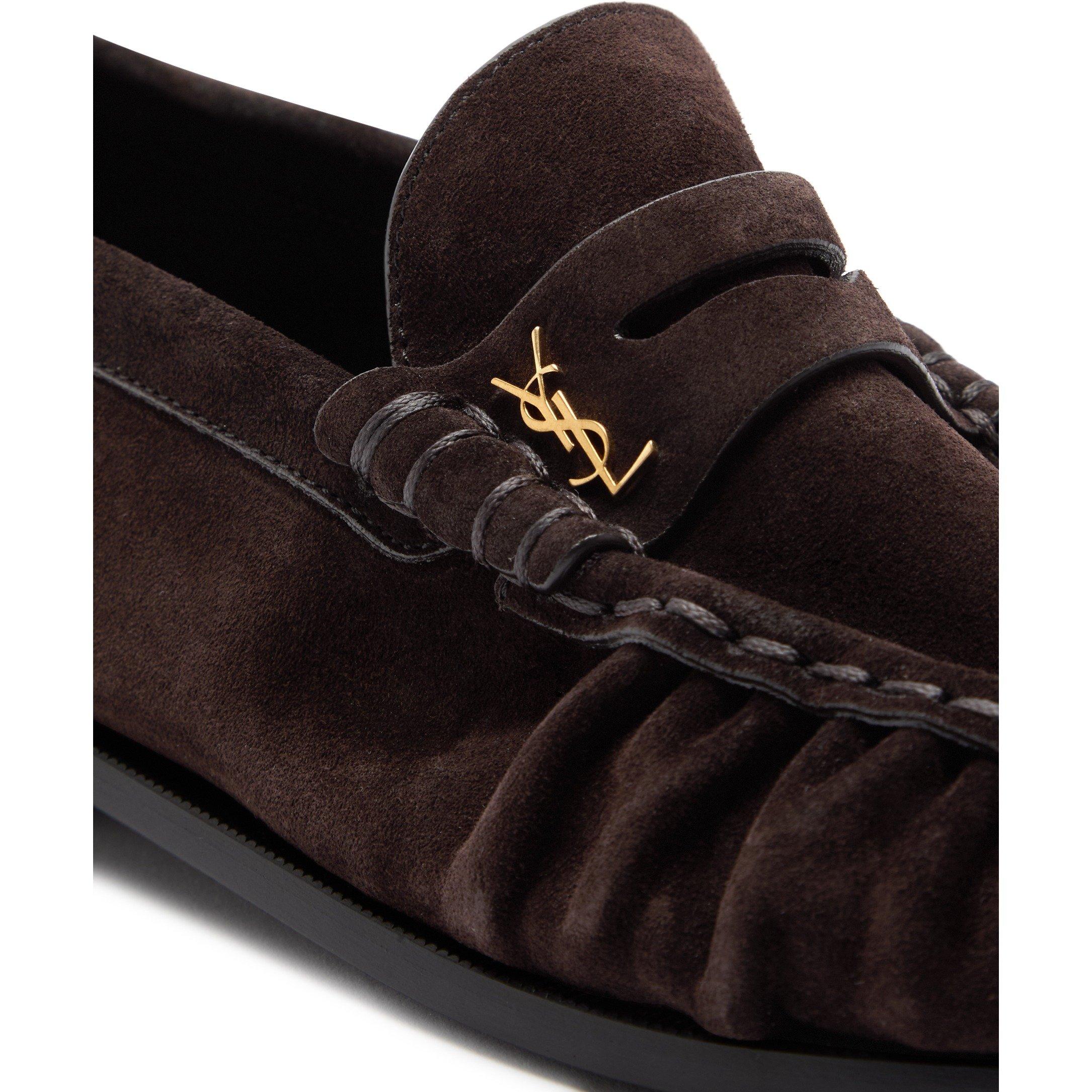 BROWN - Saint Laurent - Women's Le Suede Loafers - 5