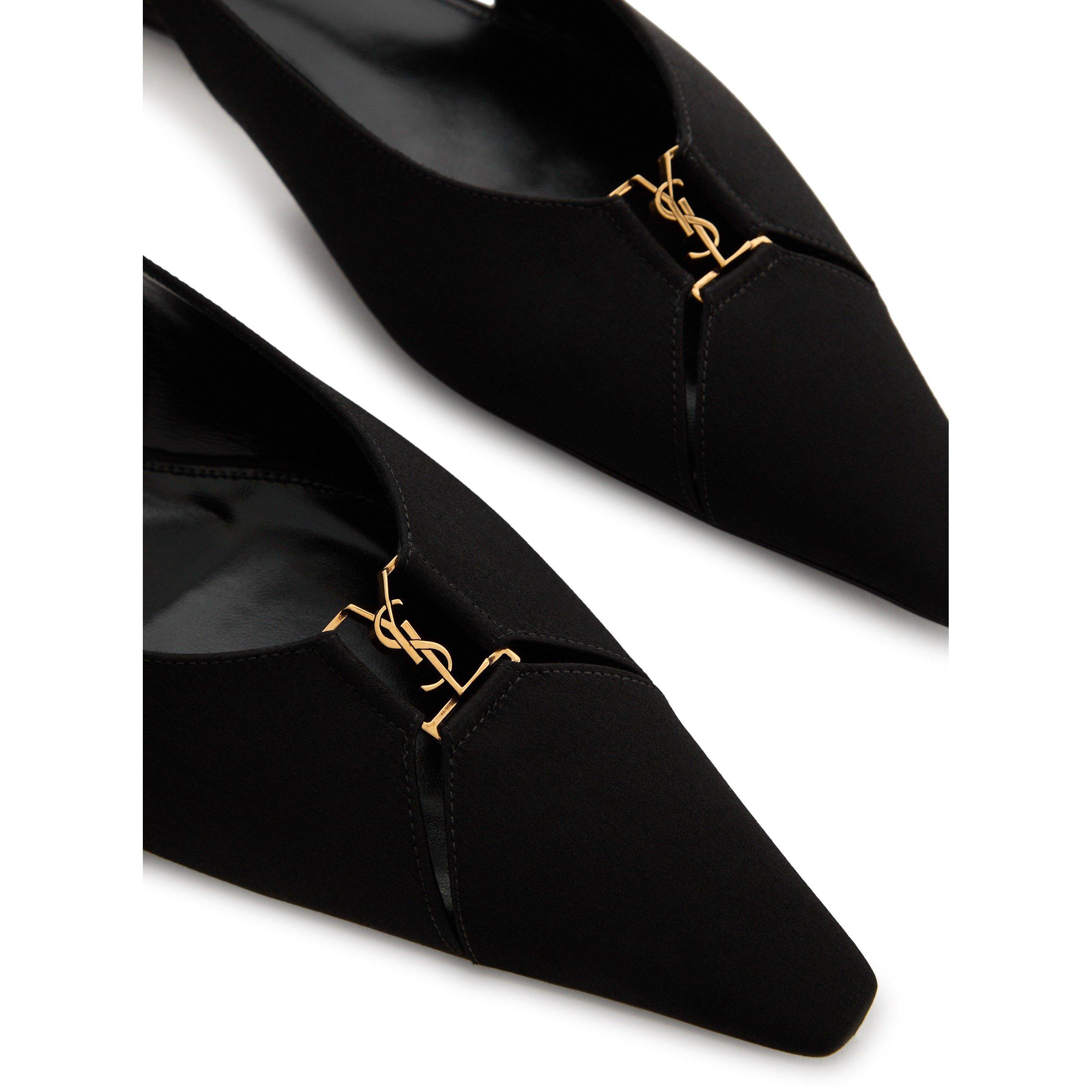 BLACK - Saint Laurent - BABYLONE SLINGBACK BALLERINA - 4