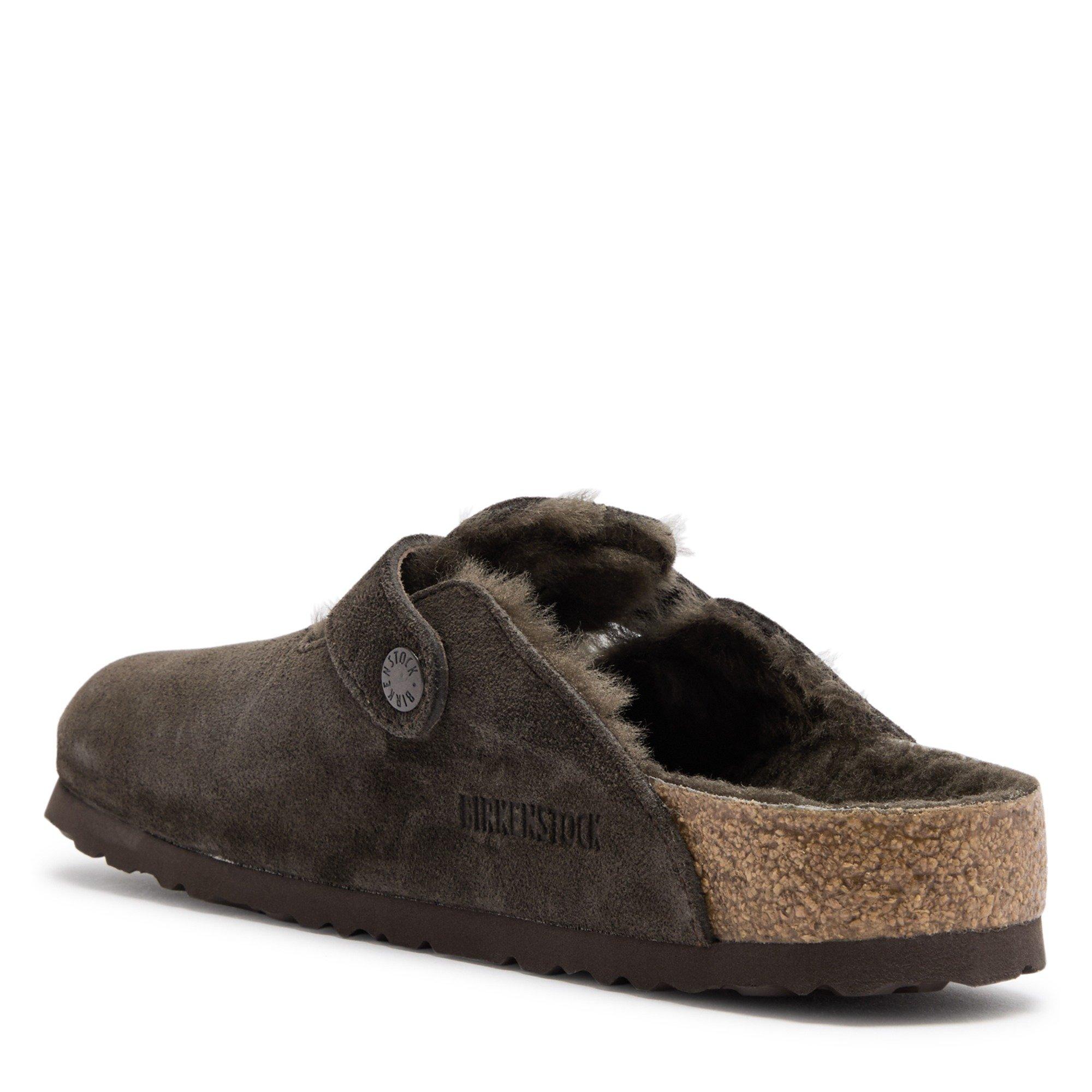 BROWN - Birkenstock - Women's Boston Shearling Suede Clogs - 2