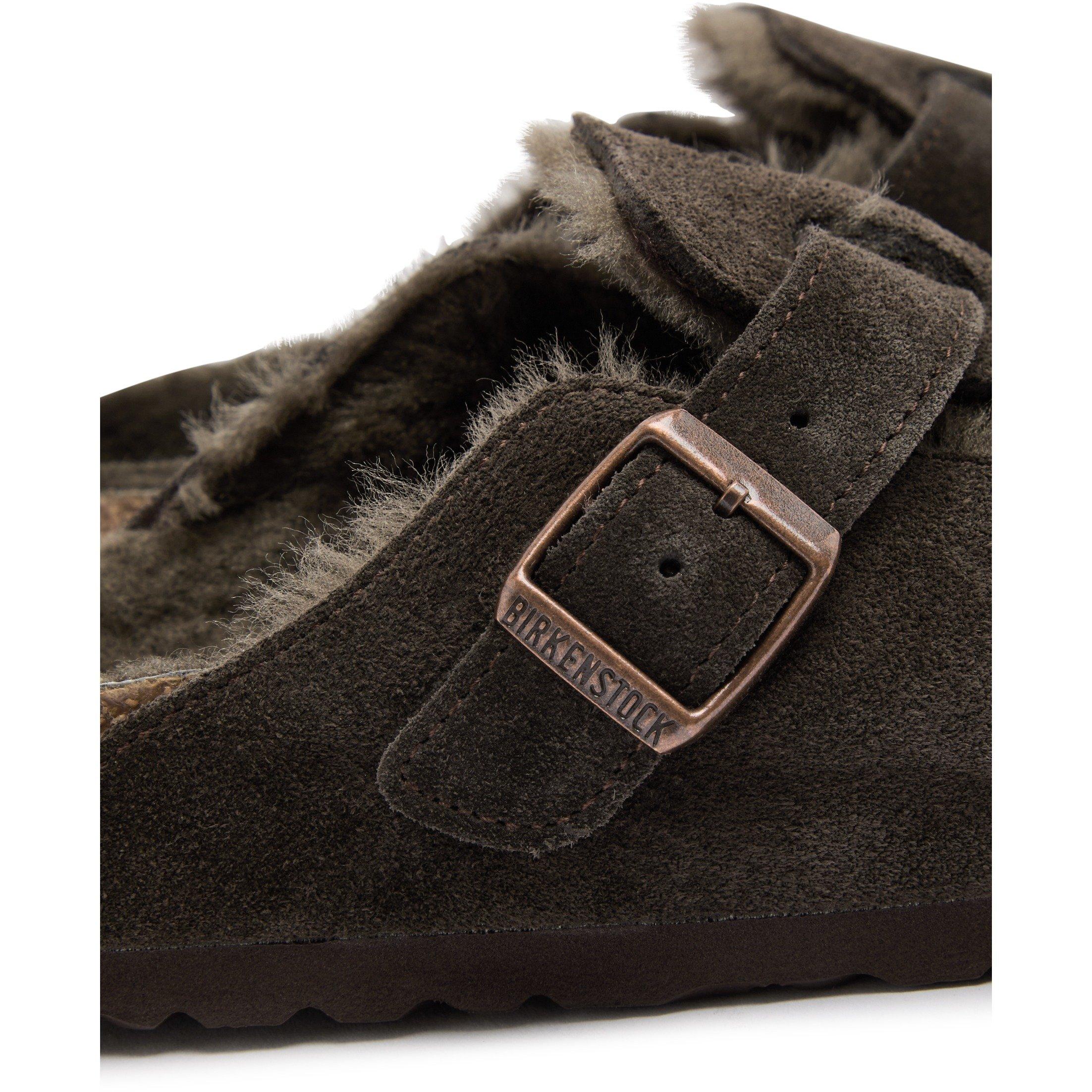 BROWN - Birkenstock - Women's Boston Shearling Suede Clogs - 5