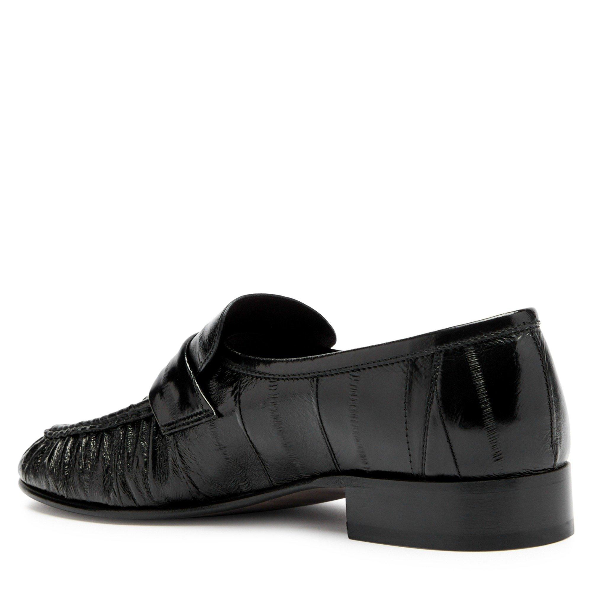 BLACK - The Row - Women's Croc Embossed Leather Loafers - 2