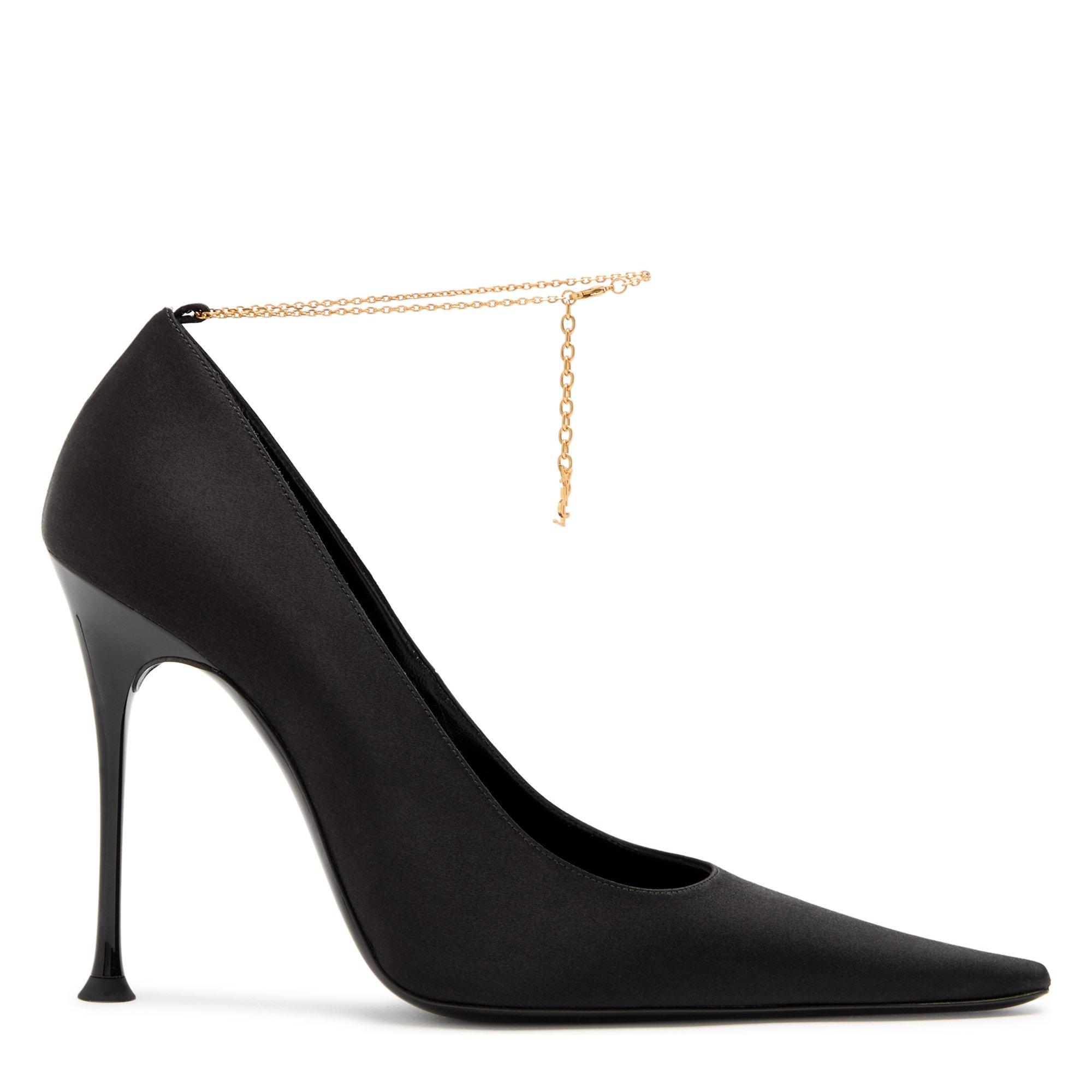 BLACK - Saint Laurent - DOVILLE 110 PUMP YSL ANKLET - 1