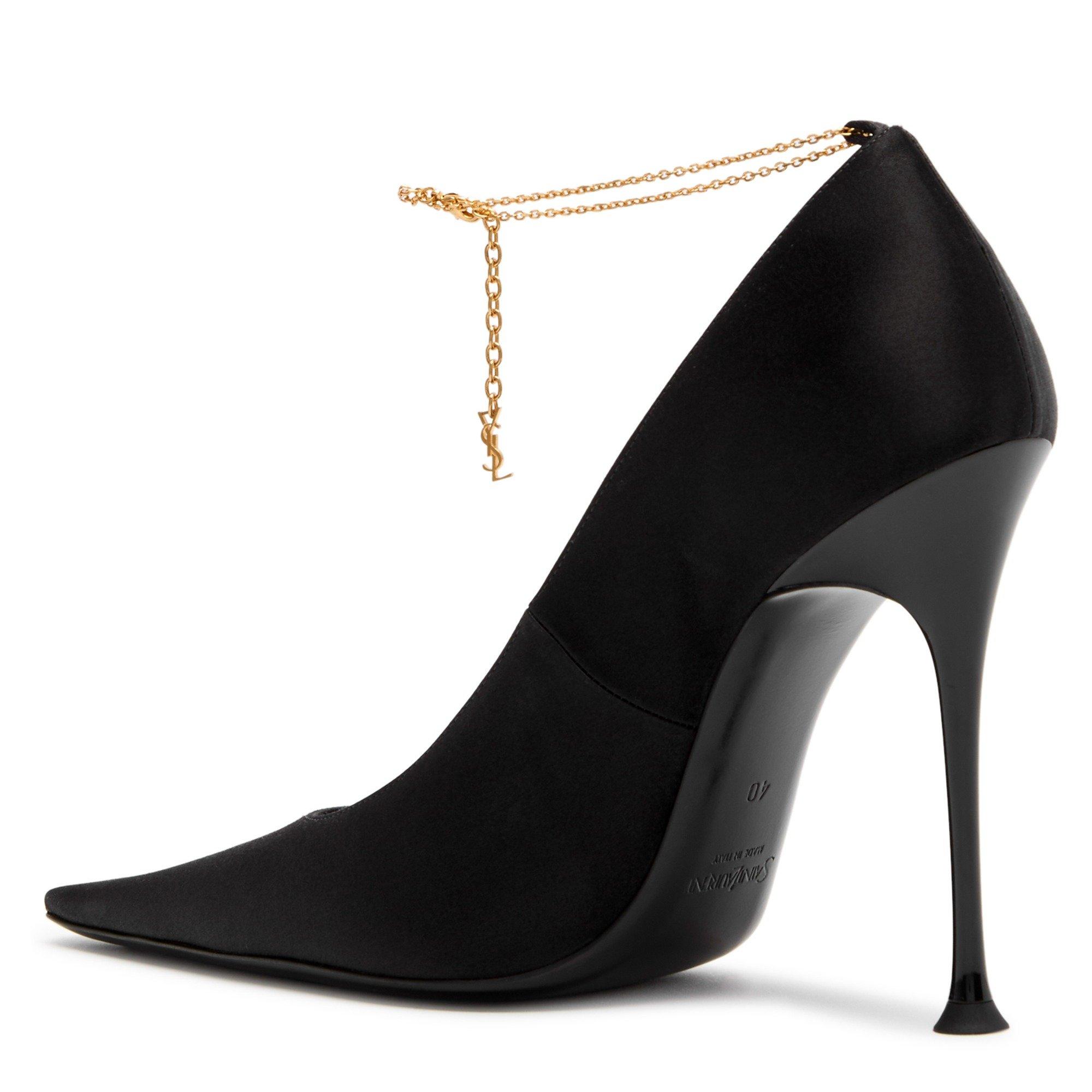 BLACK - Saint Laurent - DOVILLE 110 PUMP YSL ANKLET - 2