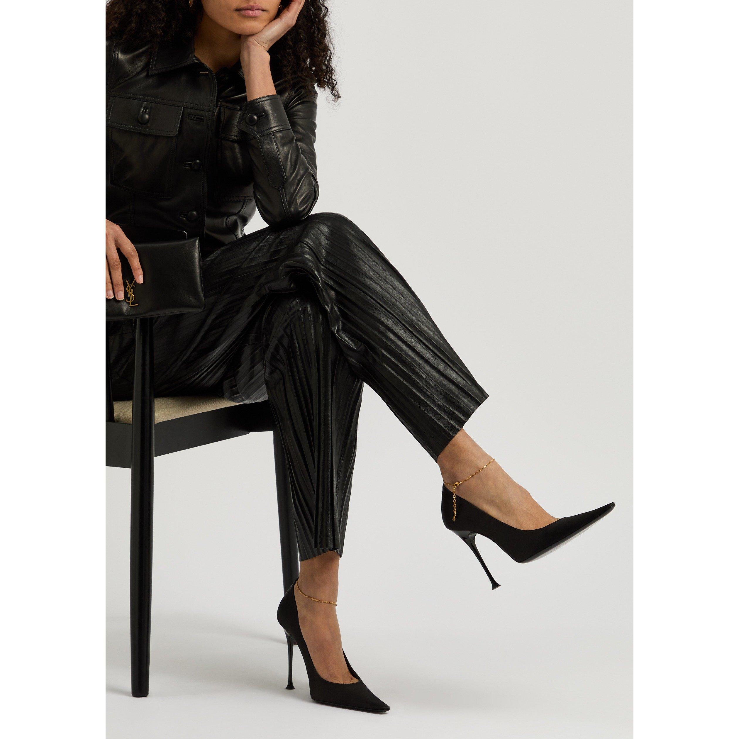 BLACK - Saint Laurent - DOVILLE 110 PUMP YSL ANKLET - 3