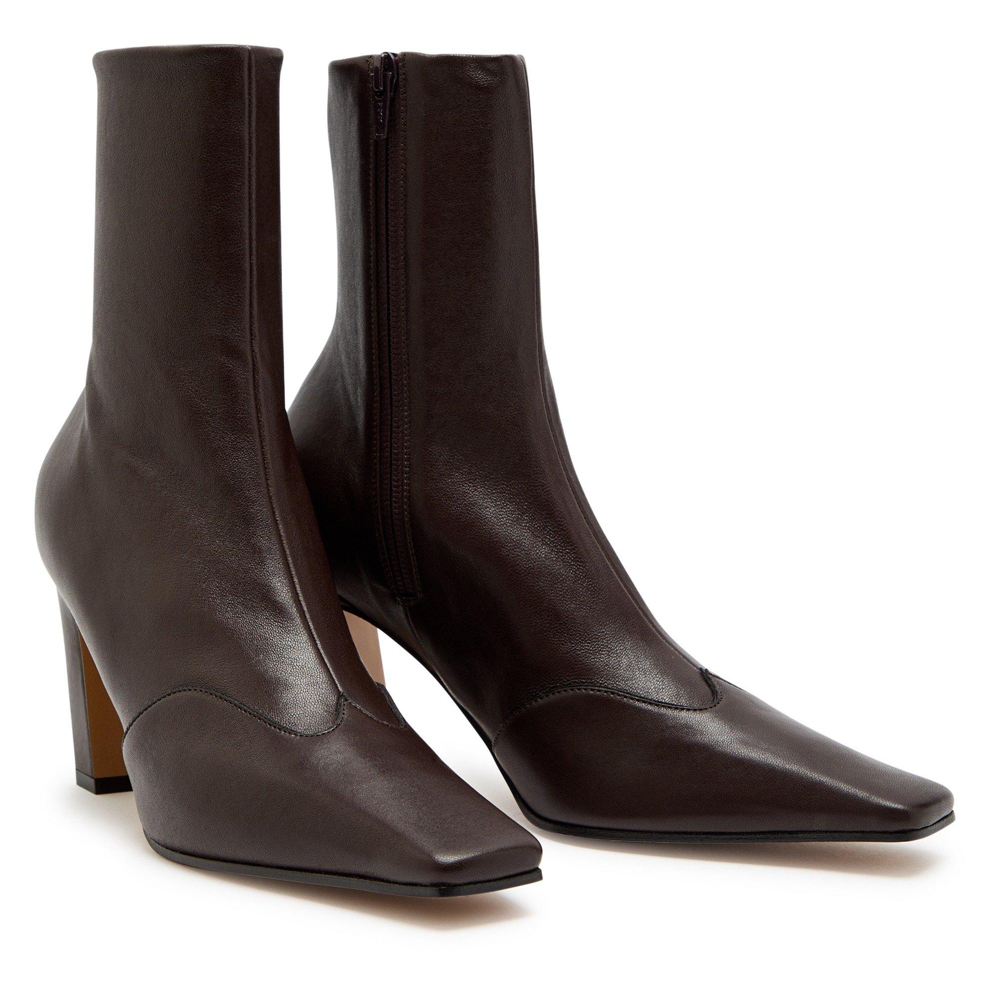 BROWN - Khaite - NEVADA ANKLE STRETCH BOOT 85 - 4