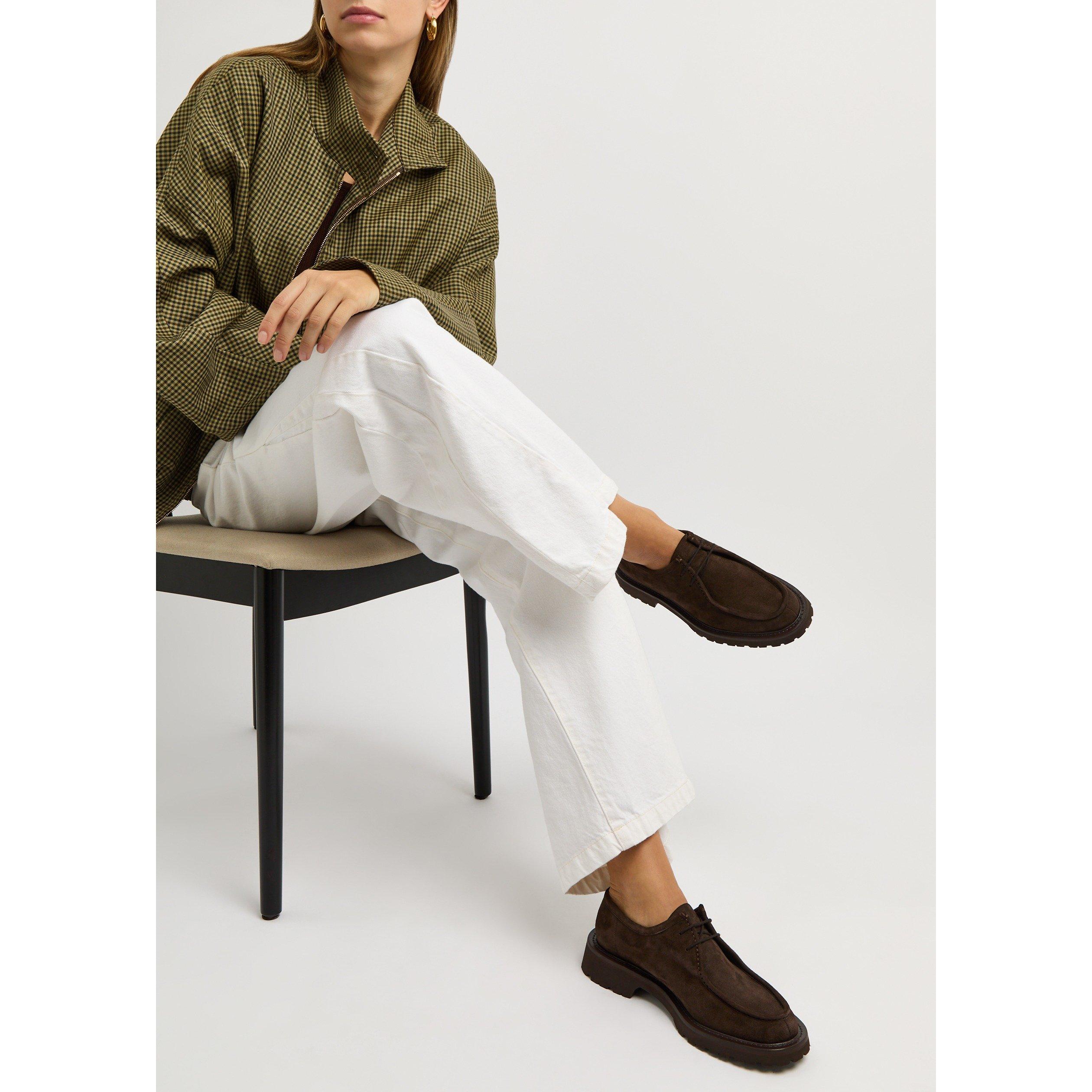 BROWN - Legres - Women's Suede Derby Shoes - 3