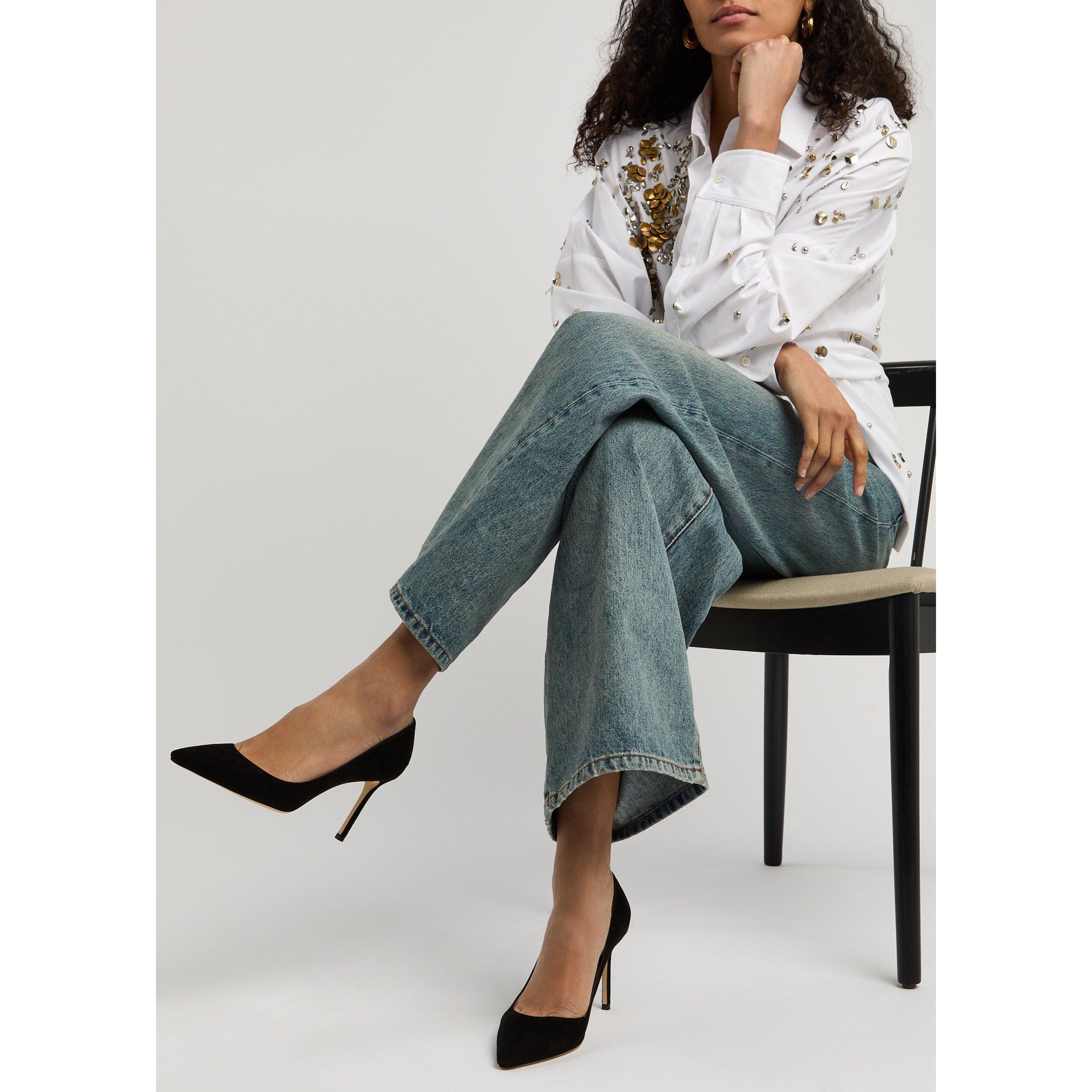 BLACK - Jimmy Choo - Women's Romy Suede Stiletto Heels - 3