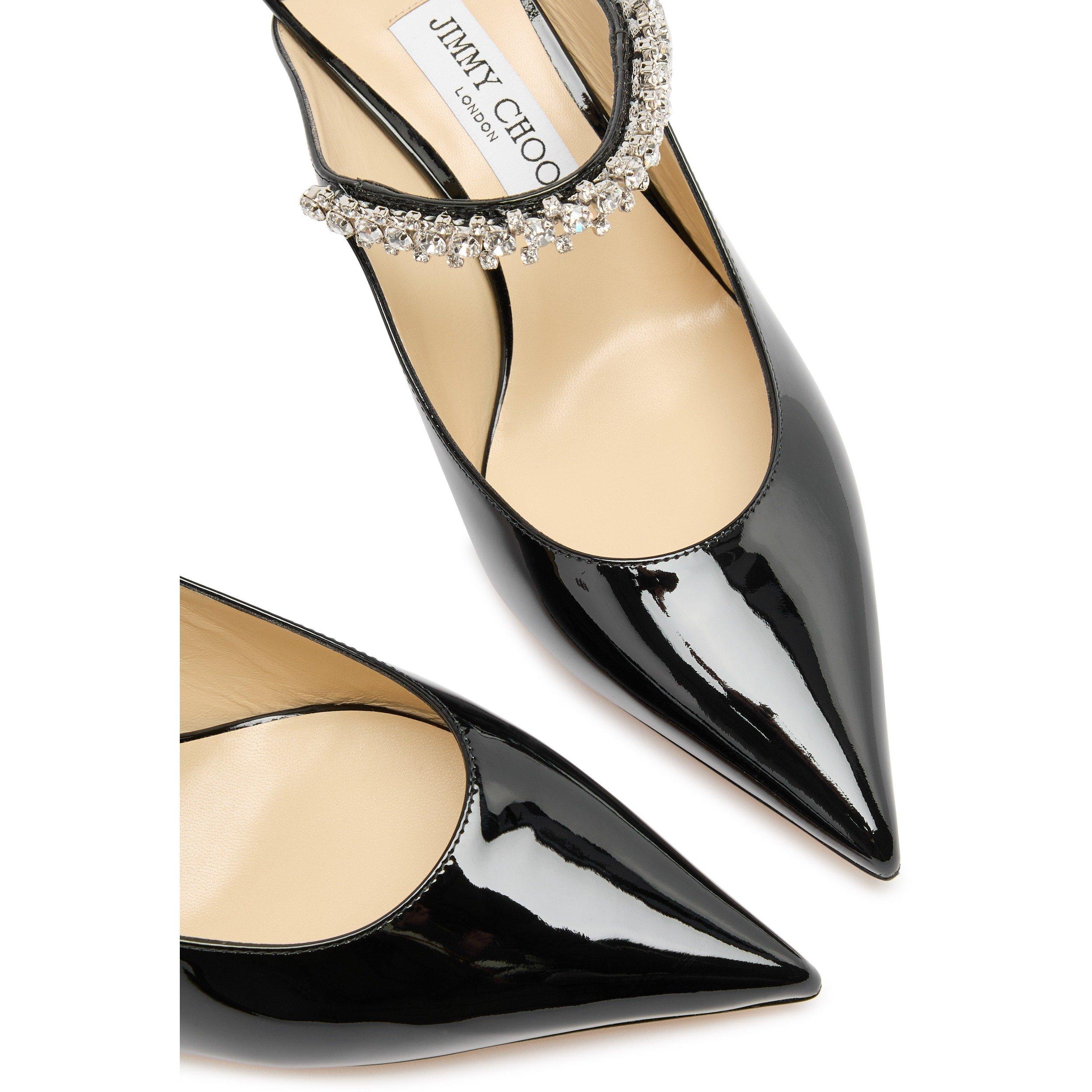 BLACK - Jimmy Choo - Women's Bing 65 Patent Crystal Embellished Heeled Mules - 4