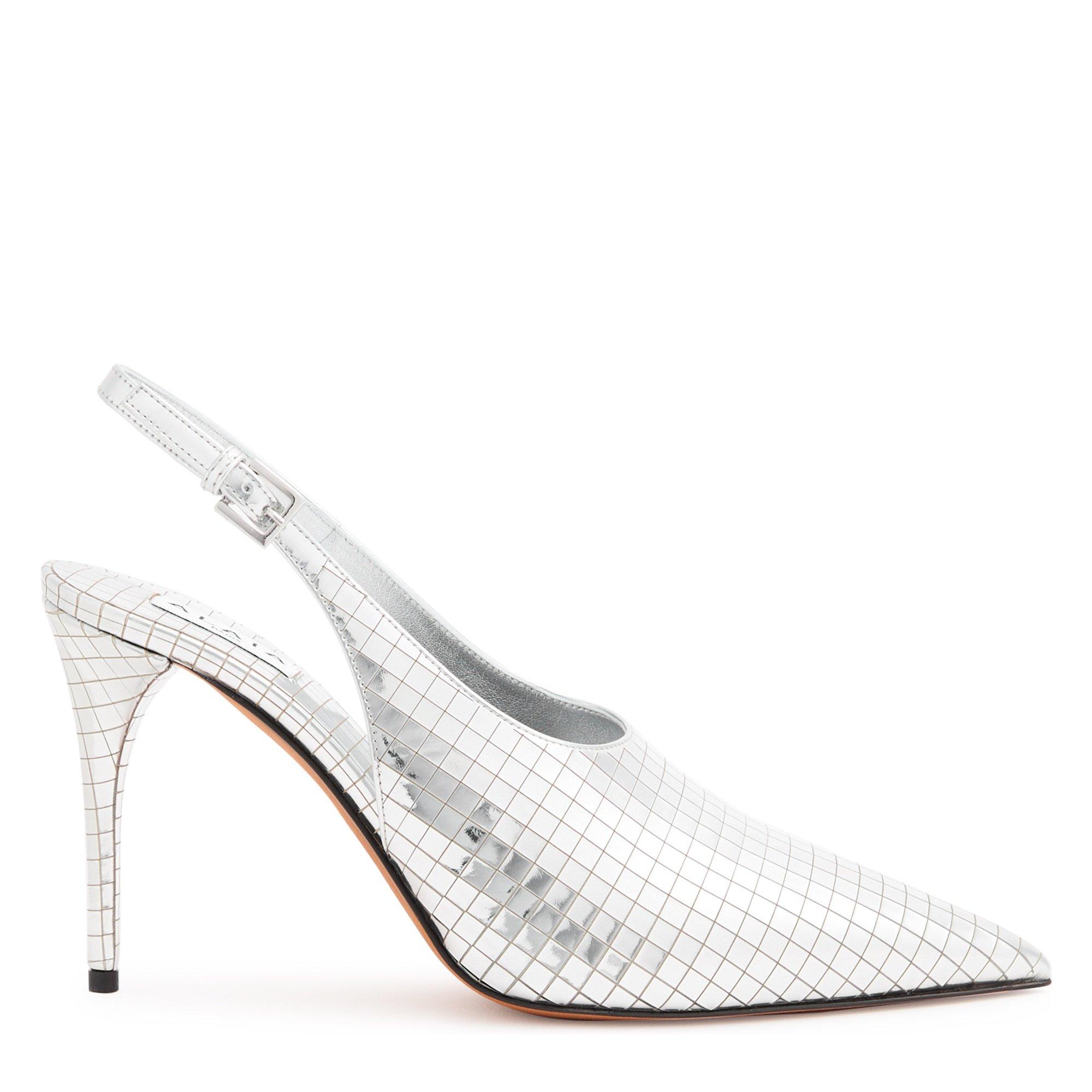SILVER - Alaia - MIRROR Slingback 90MM - 1
