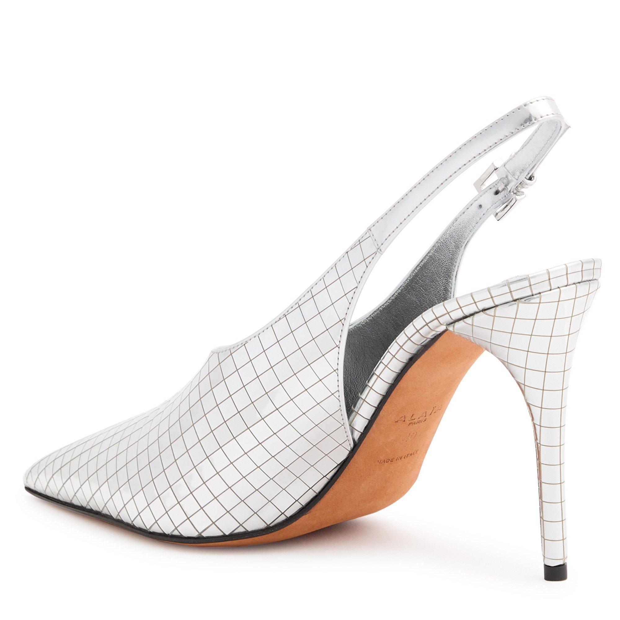 SILVER - Alaia - MIRROR Slingback 90MM - 2