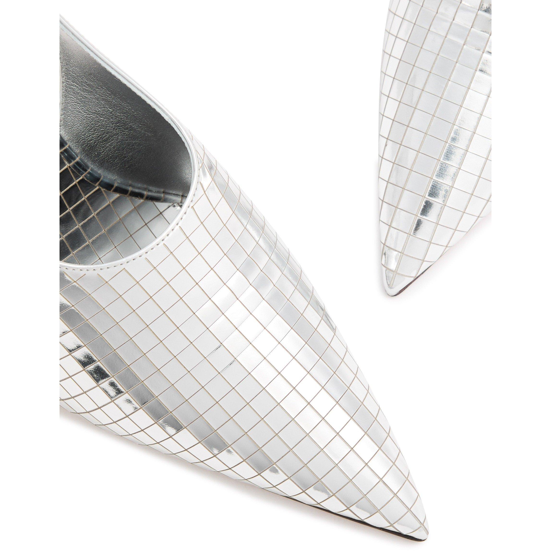 SILVER - Alaia - MIRROR Slingback 90MM - 4