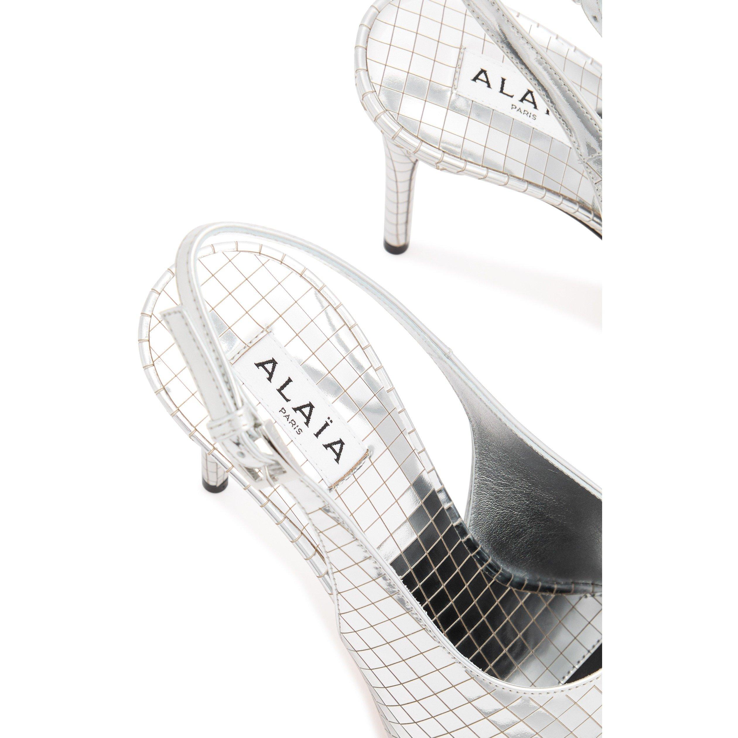 SILVER - Alaia - MIRROR Slingback 90MM - 5