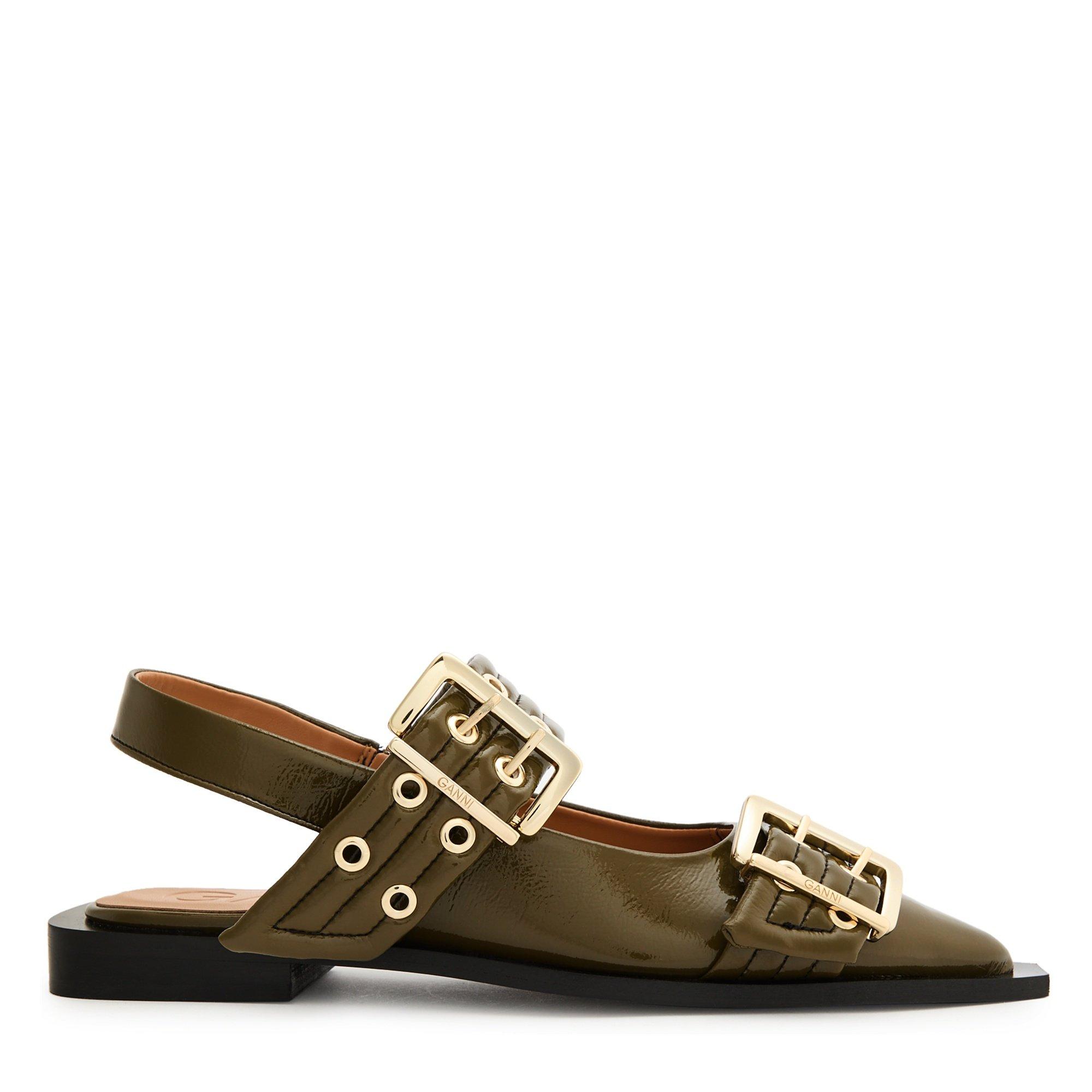 GREEN - Ganni - BUCKLE BALLERINA