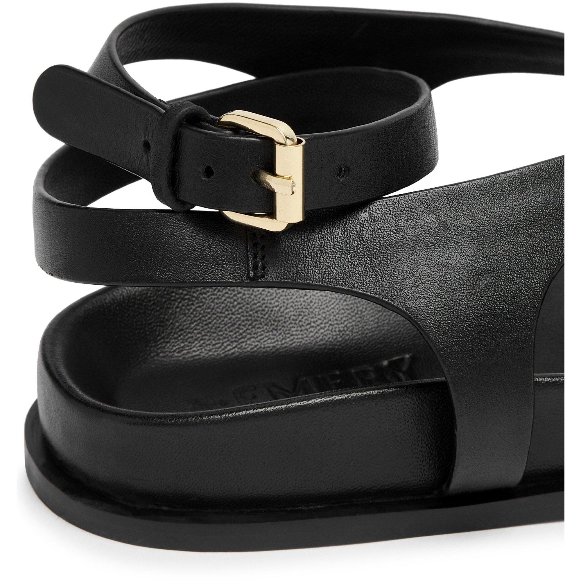 BLACK - Unknown - Women's Jalen Slim Leather Flat Sandals - 5