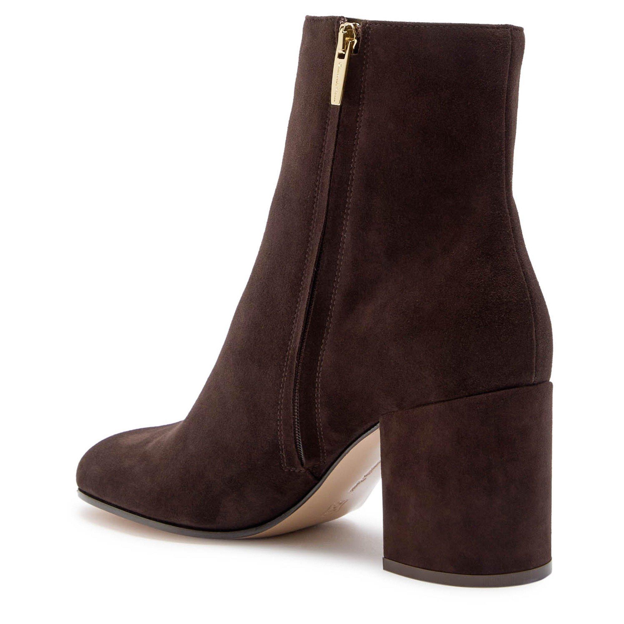 BROWN - Gianvito Rossi - Women's Joelle Suede Heeled Ankle Boots - 2