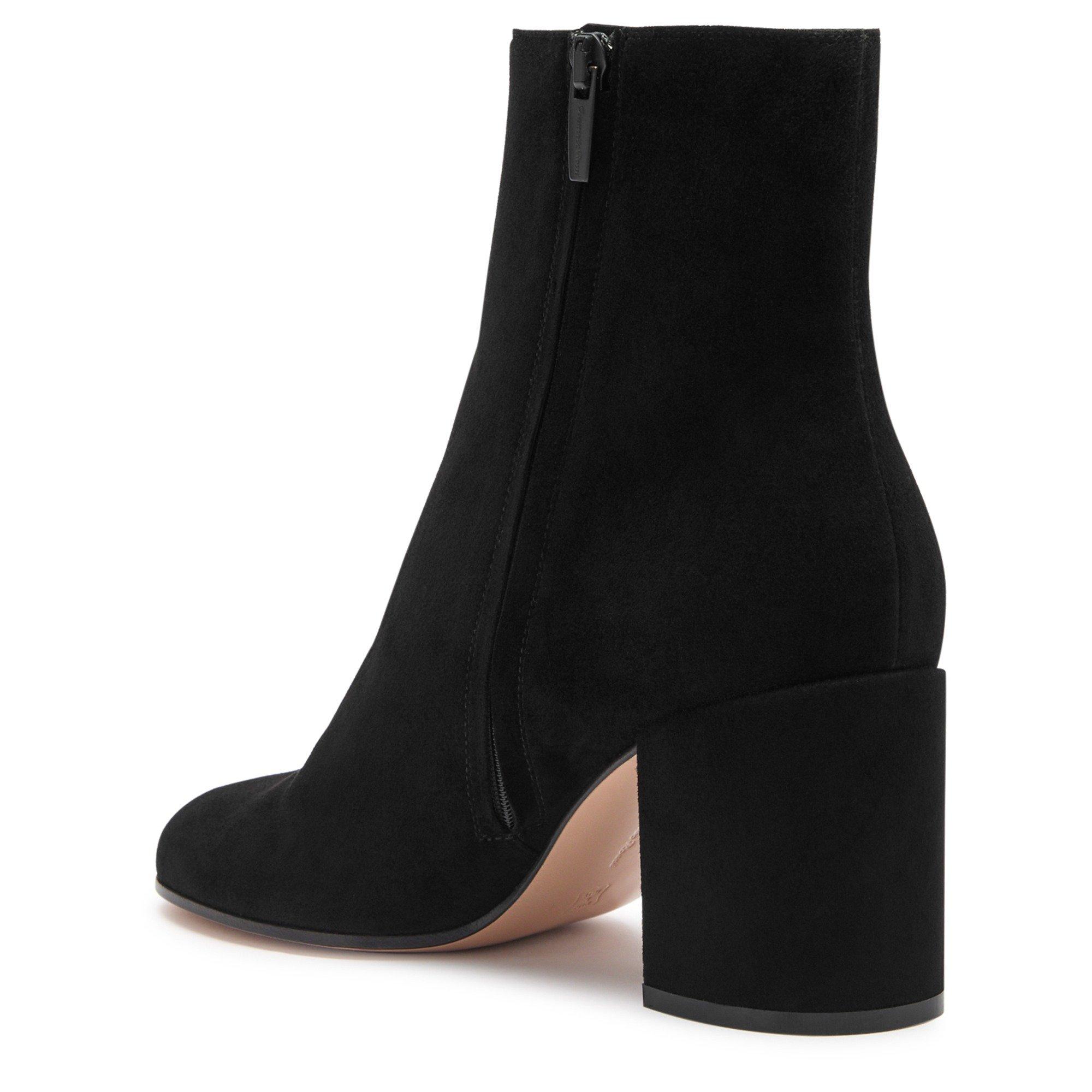 BLACK - Gianvito Rossi - Women's Joelle Suede Heeled Ankle Boots - 2