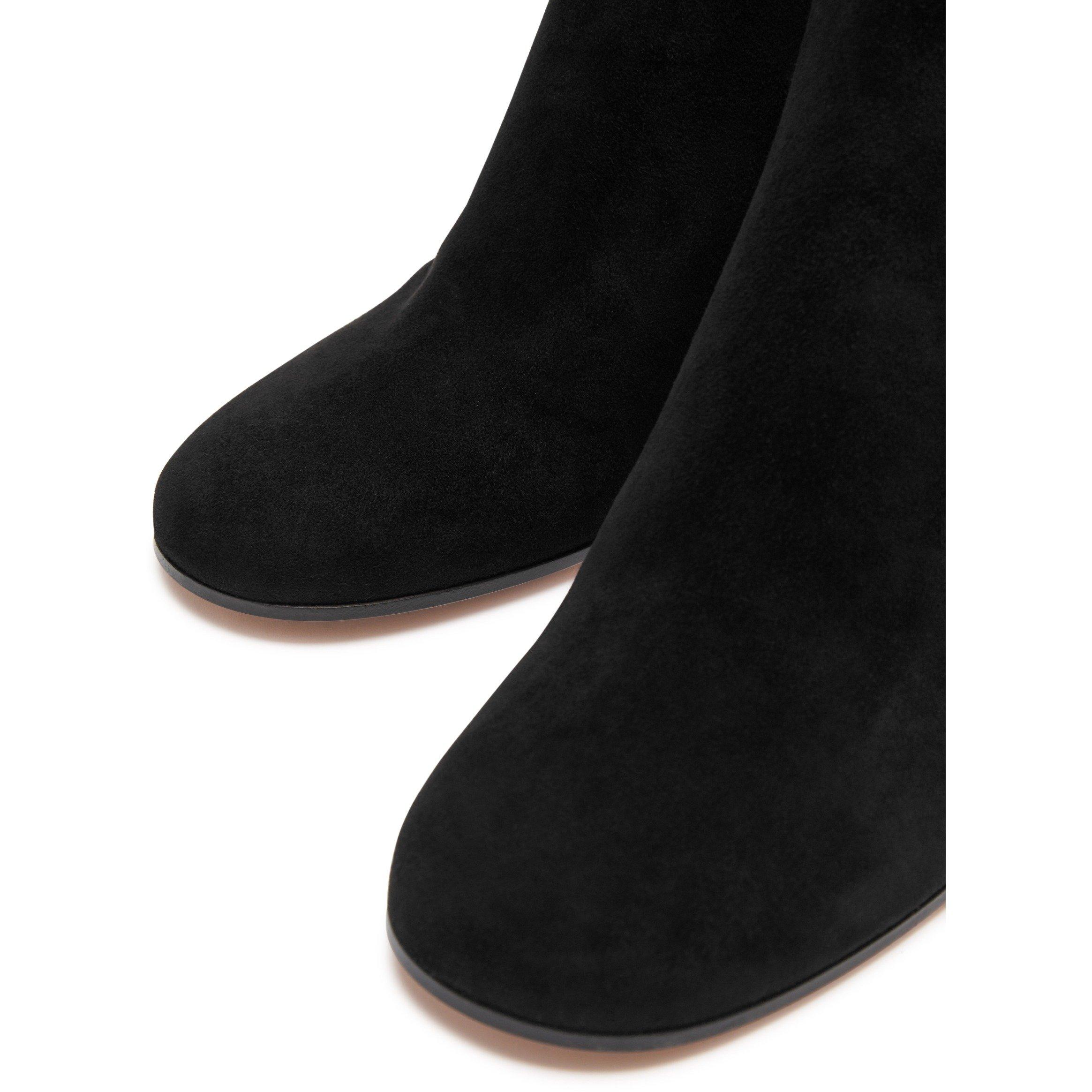 BLACK - Gianvito Rossi - Women's Joelle Suede Heeled Ankle Boots - 4