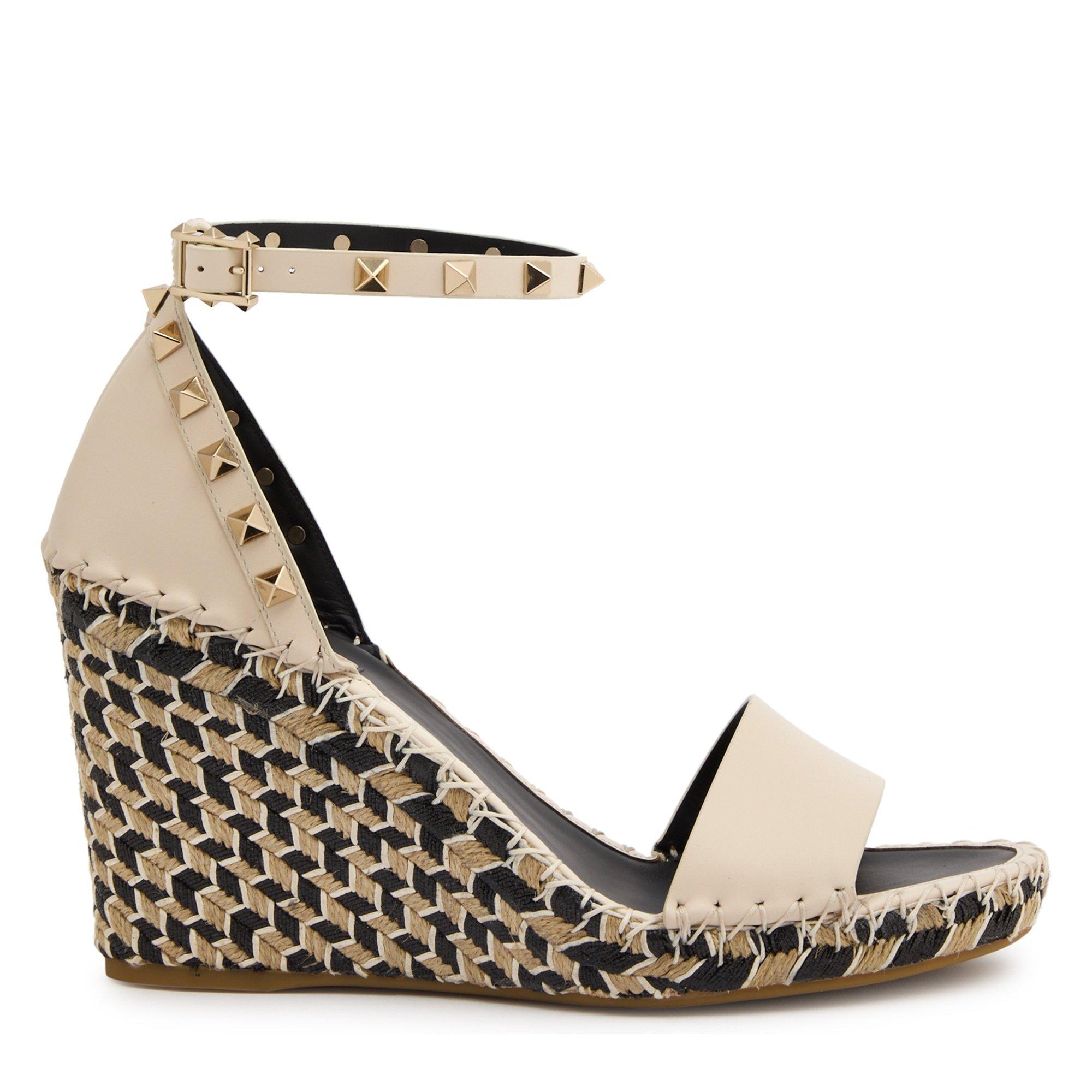 IVORY - Valentino - ROCKSTUD HH WEDGE ESPADRILLES - 1