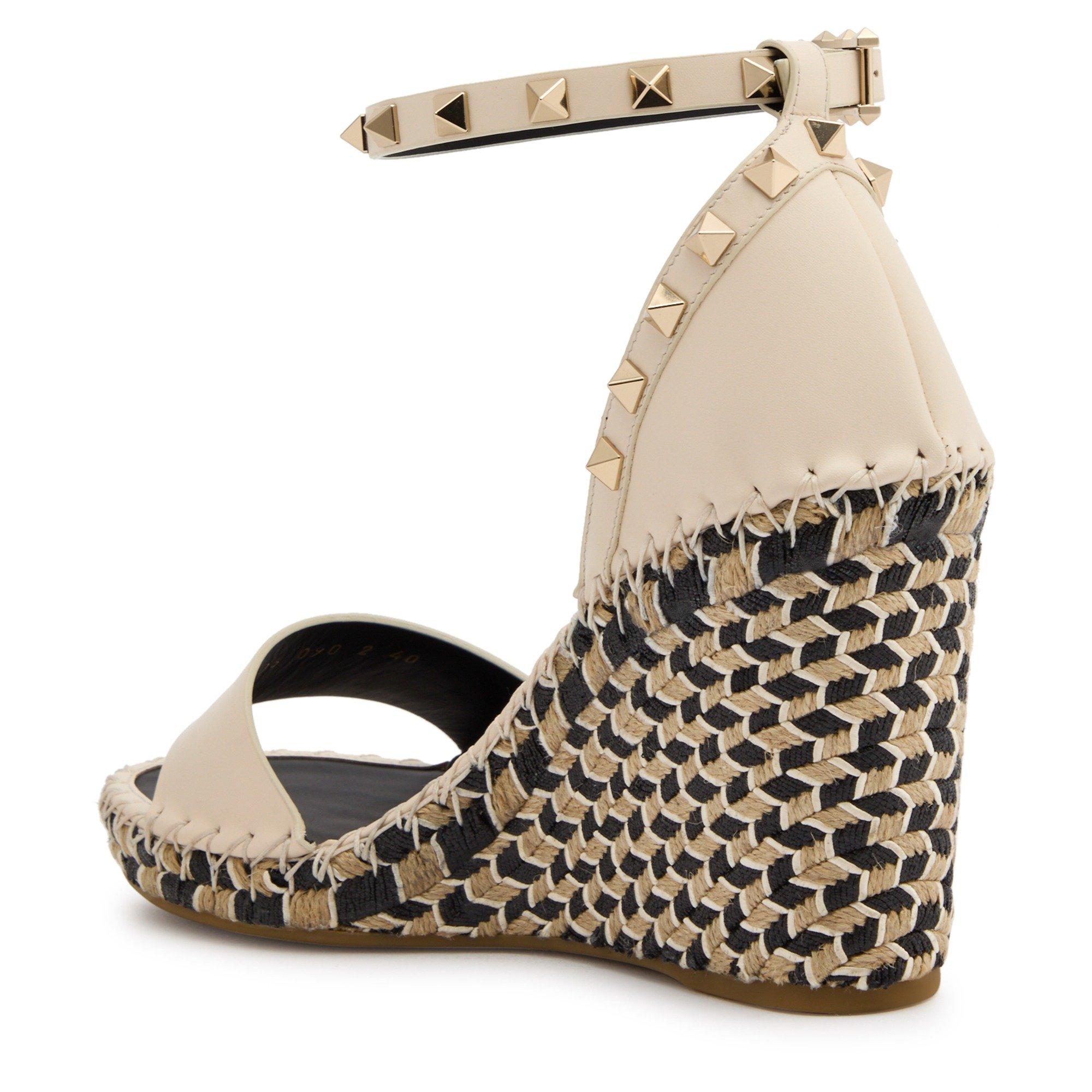 IVORY - Valentino - ROCKSTUD HH WEDGE ESPADRILLES - 2