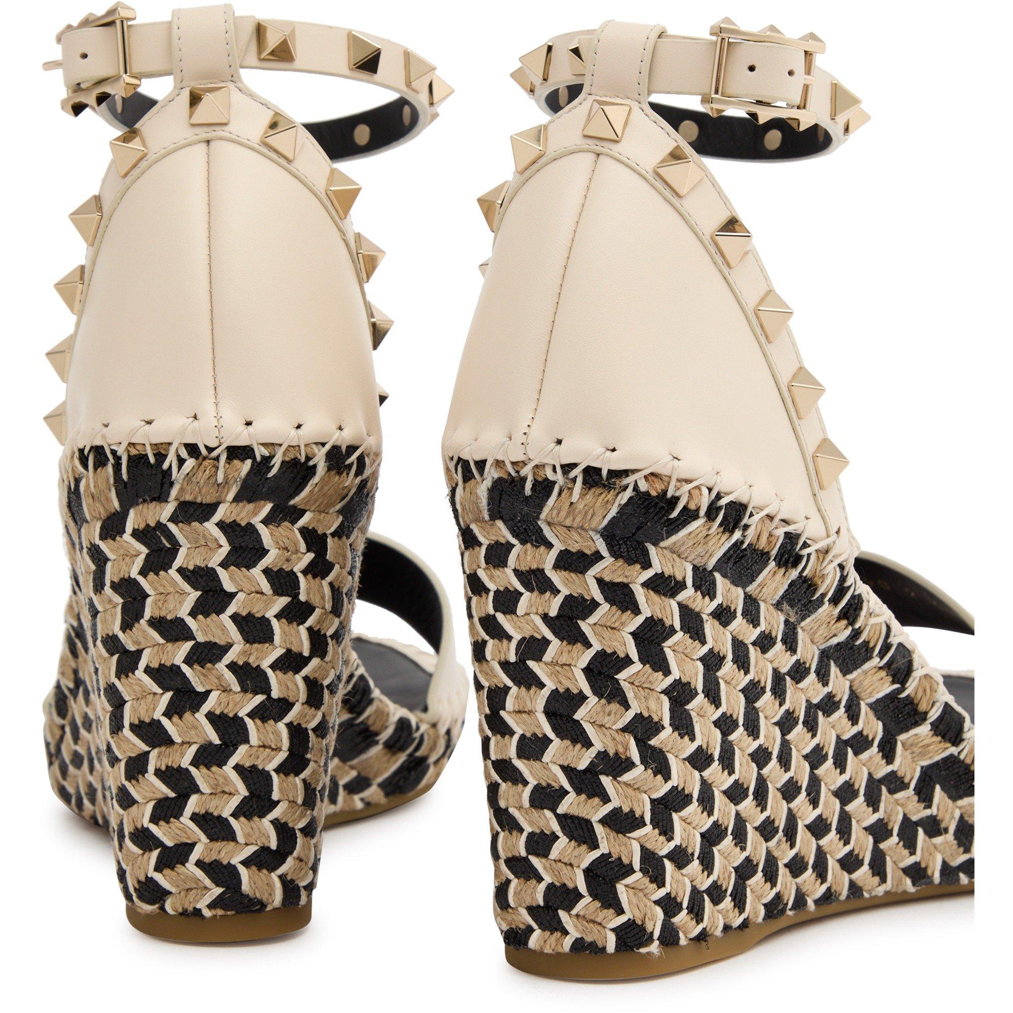 IVORY - Valentino - ROCKSTUD HH WEDGE ESPADRILLES - 5
