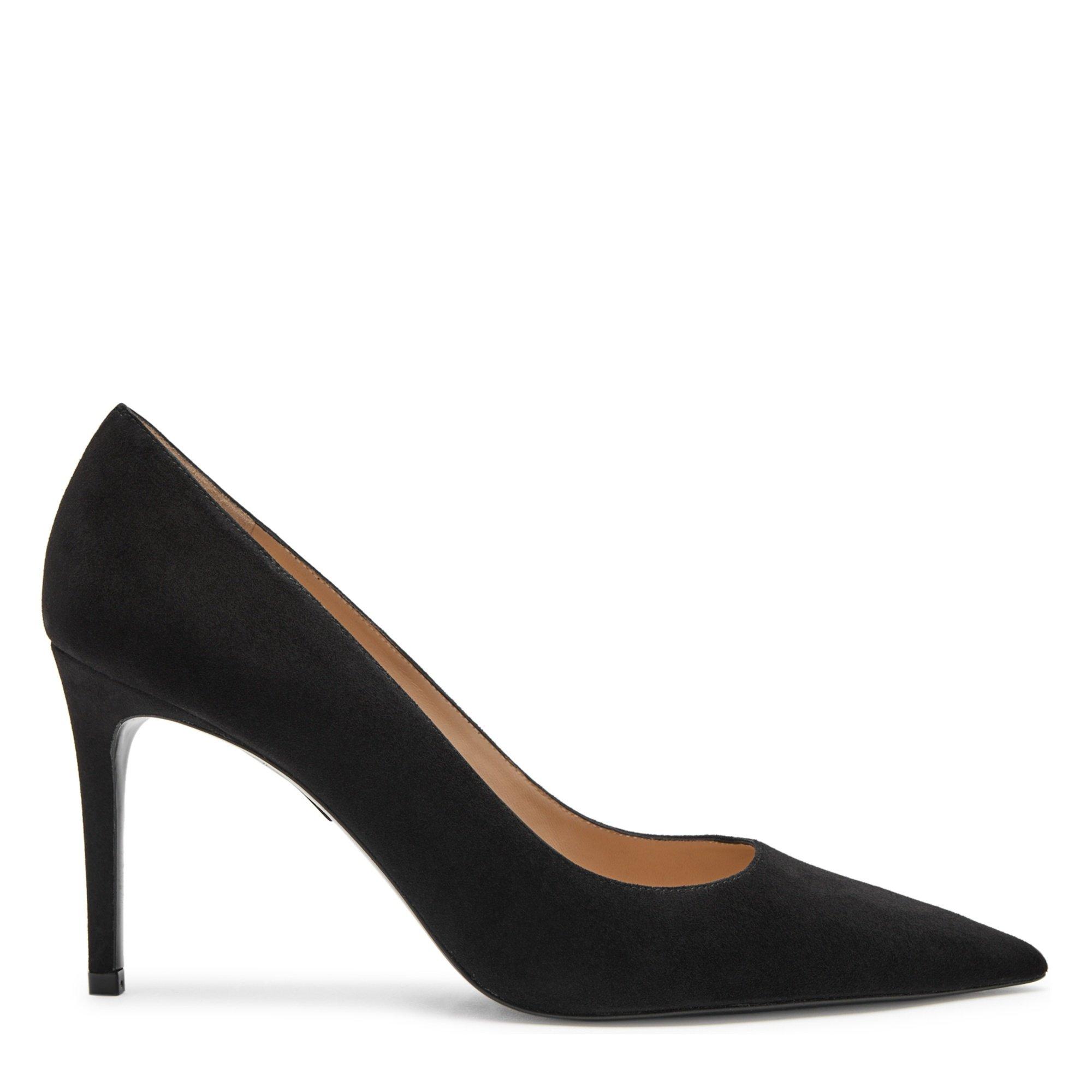BLACK - Stuart Weitzman - STUART POWER 85 SUEDE PUMP - 1