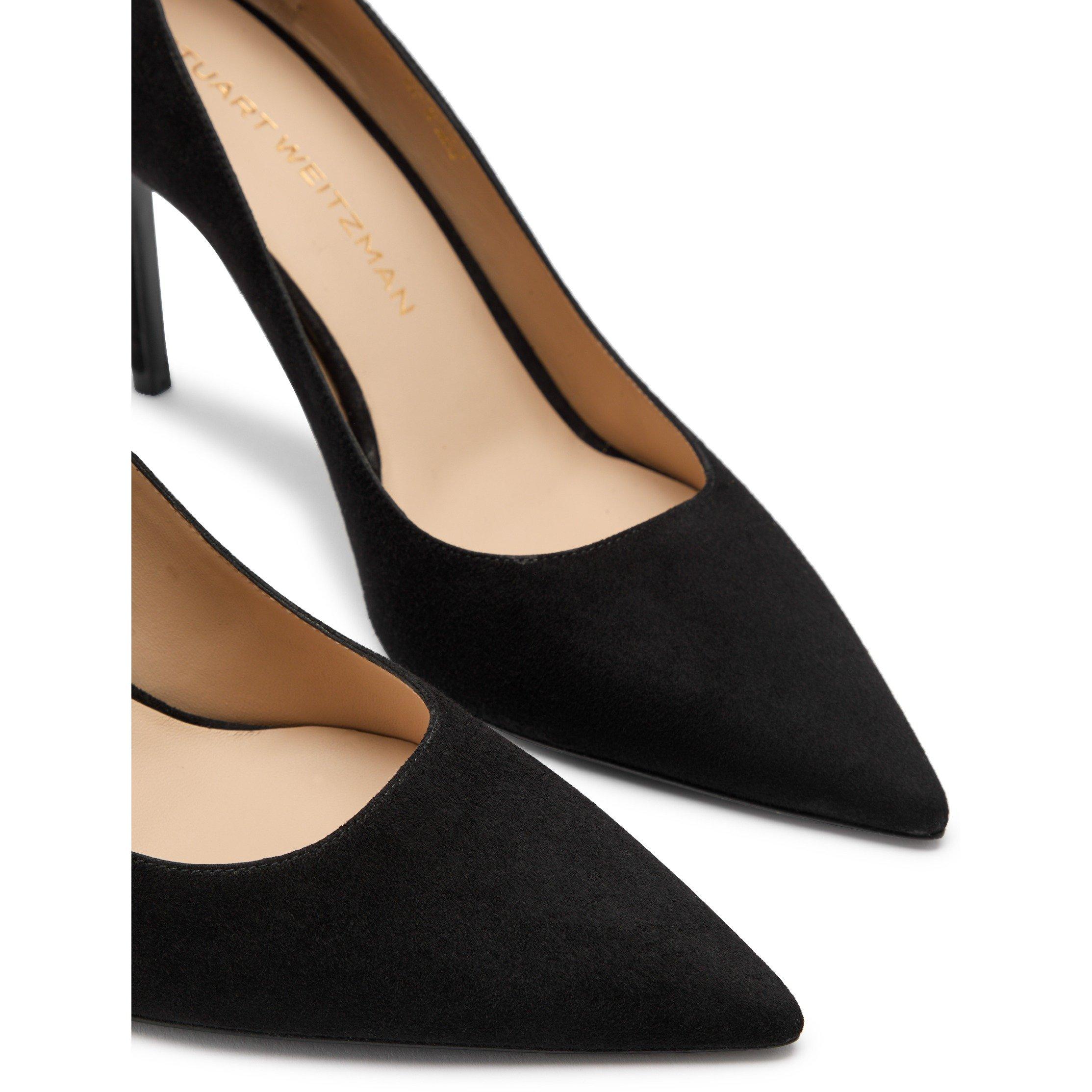 BLACK - Stuart Weitzman - STUART POWER 85 SUEDE PUMP - 4