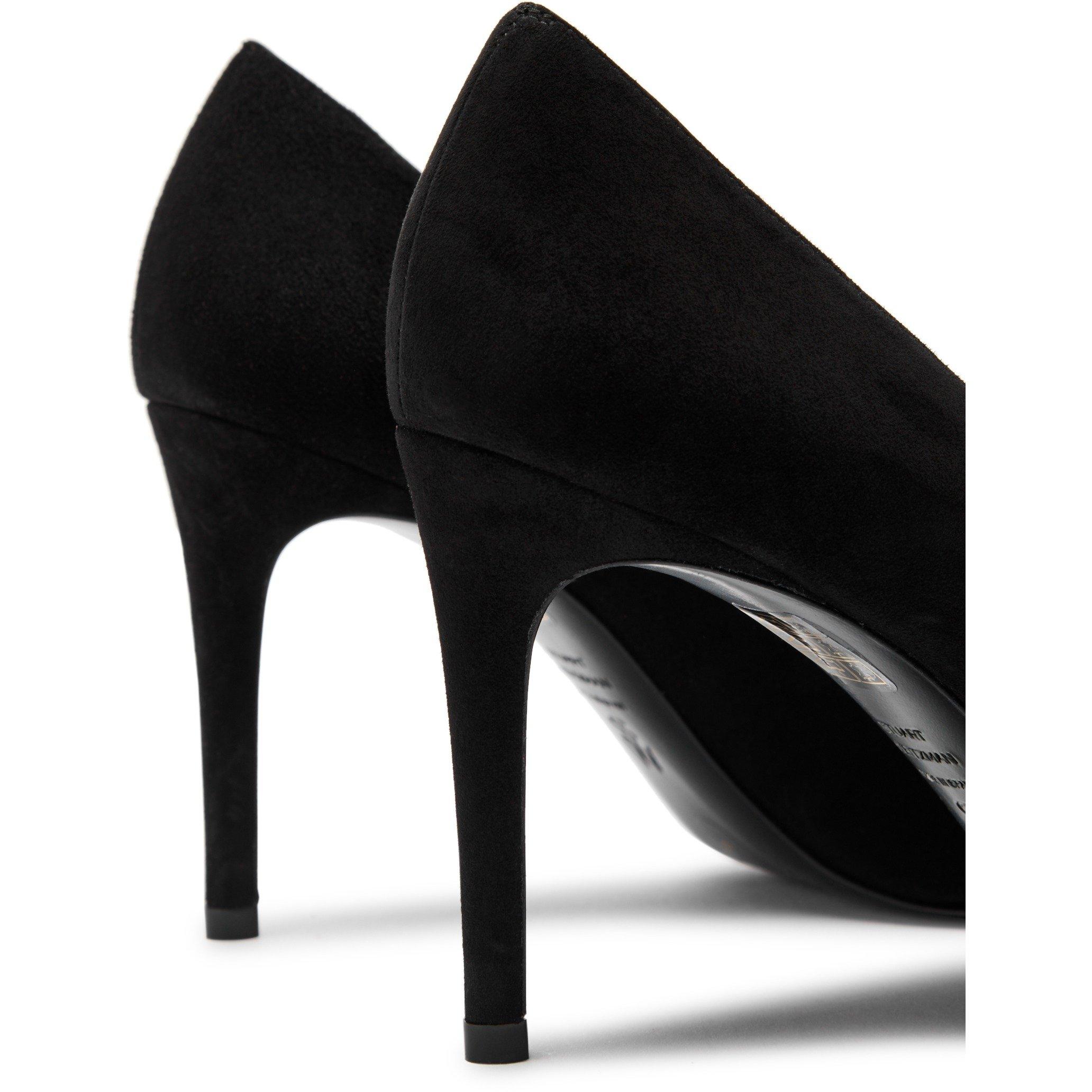 BLACK - Stuart Weitzman - STUART POWER 85 SUEDE PUMP - 5
