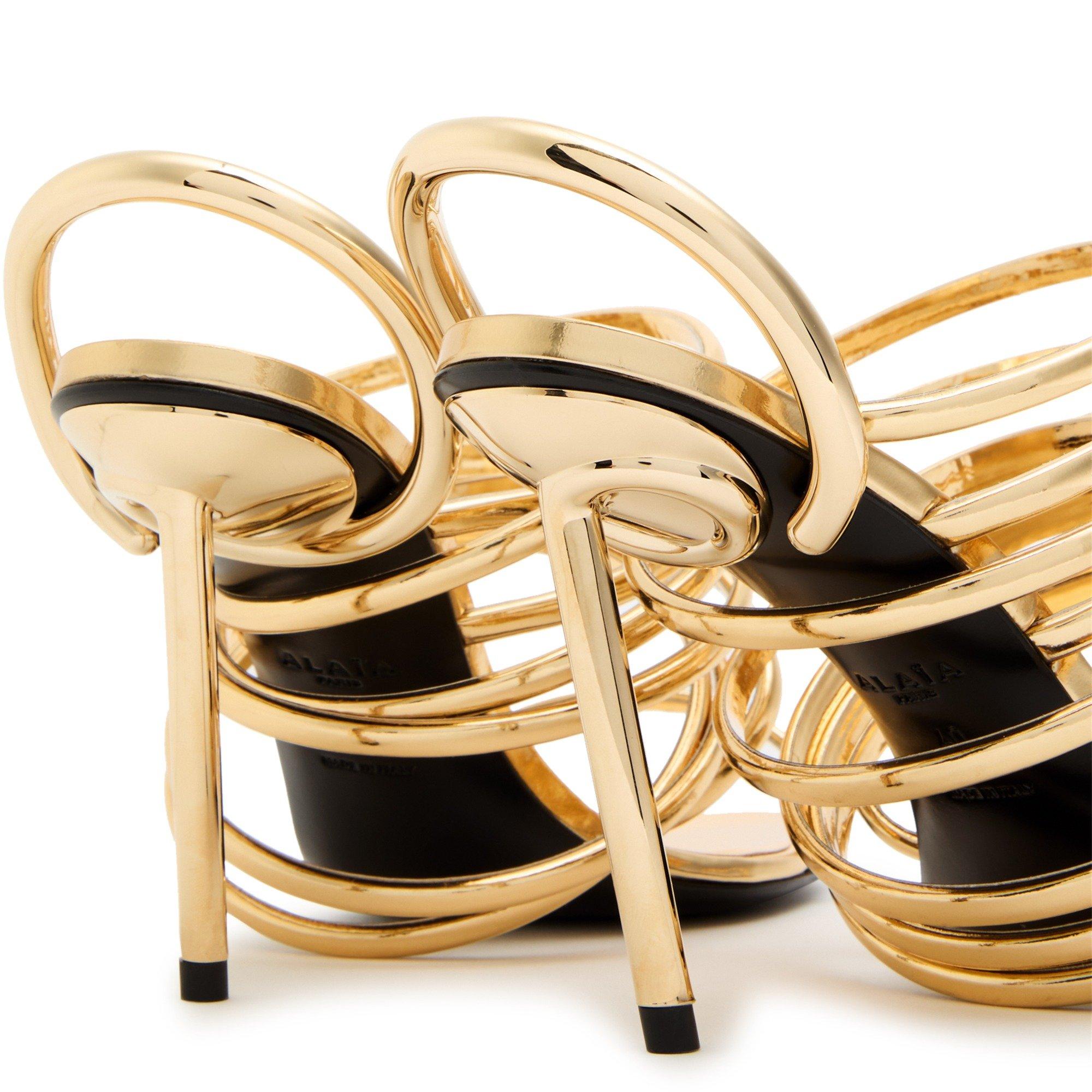 GOLD - Alaia - Strappy Mule Sandals 90 - 5