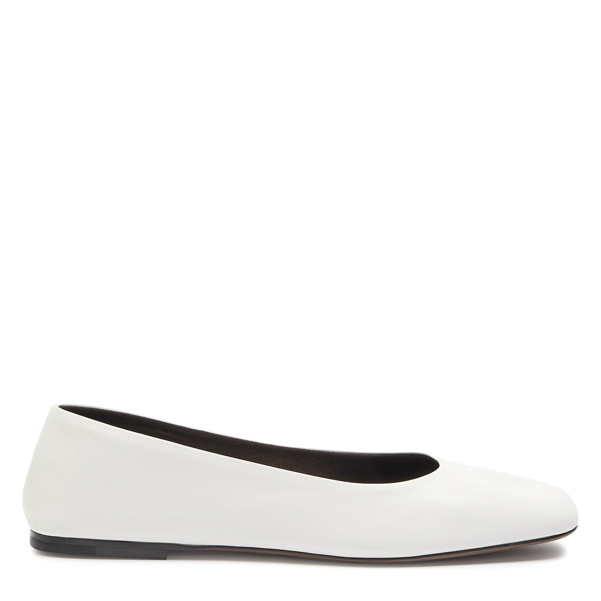 WHITE - The Row - SQUARE SOFT BALLET FLAT