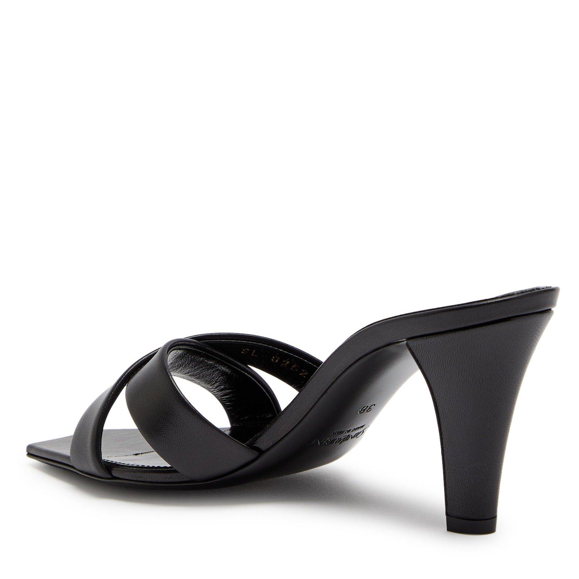 BLACK - Saint Laurent - Women's Jill 75 Leather Heeled Sandals - 2