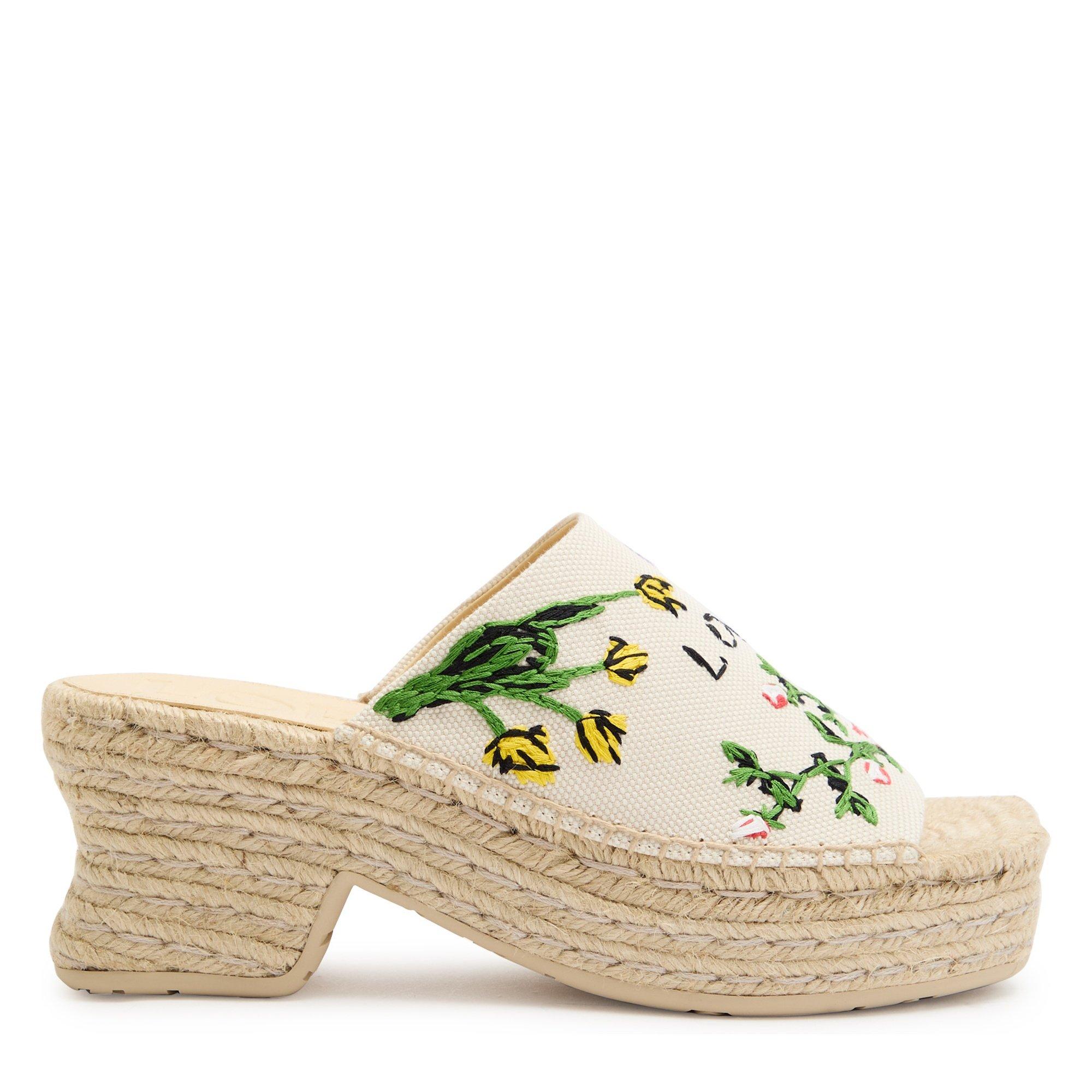 BEIGE AND OTHER - Loewe - PETAL ESPADRILLE SLIDE 80 EMBR