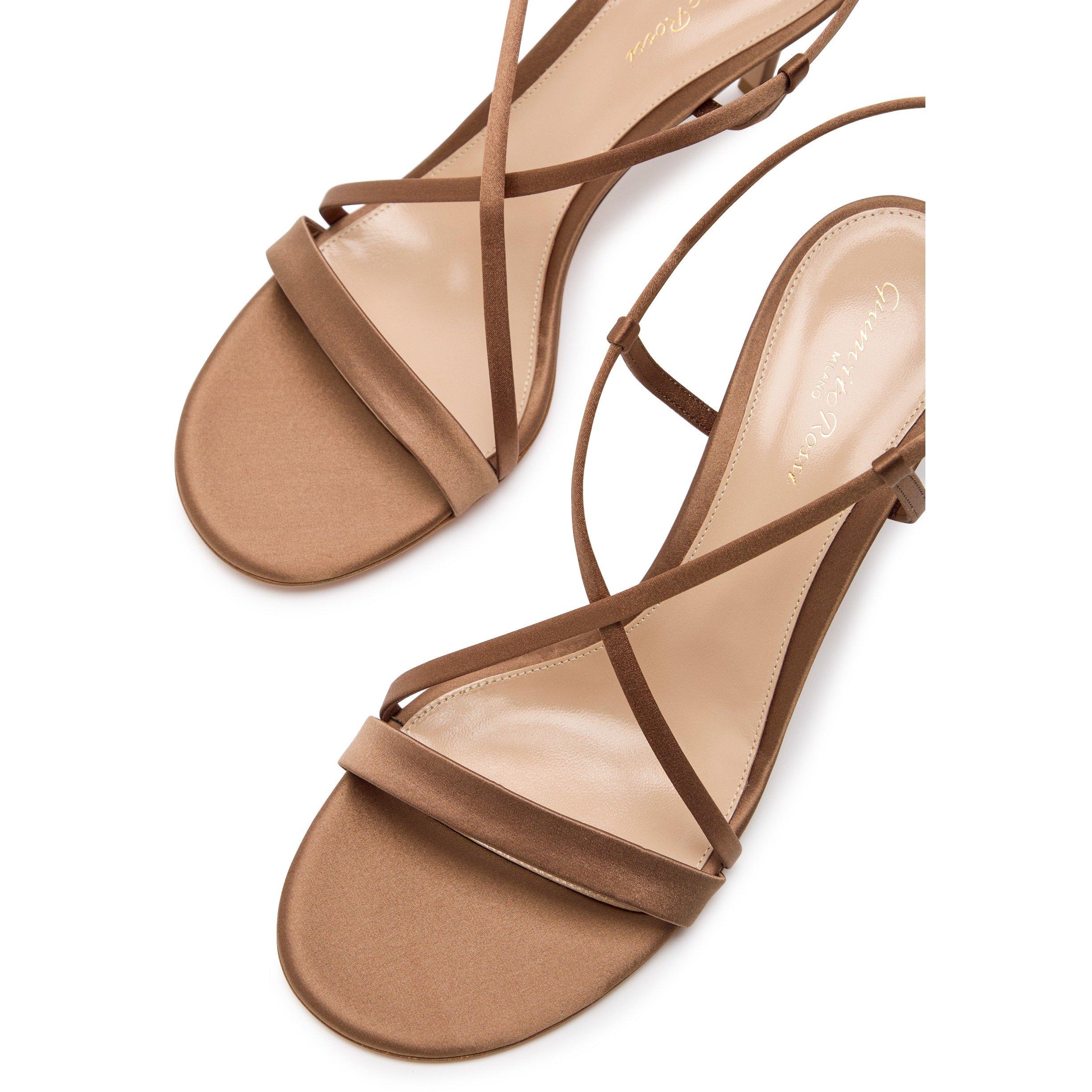 BRONZE - Gianvito Rossi - Women's Satin 70 Heeled Sandals - 3