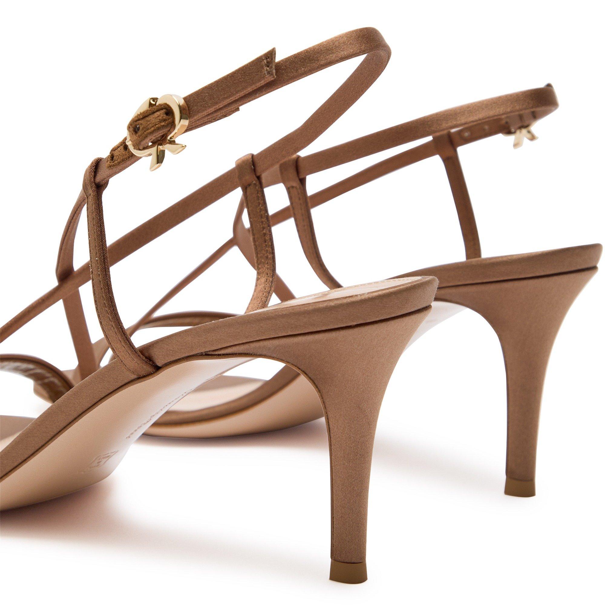 BRONZE - Gianvito Rossi - Women's Satin 70 Heeled Sandals - 4