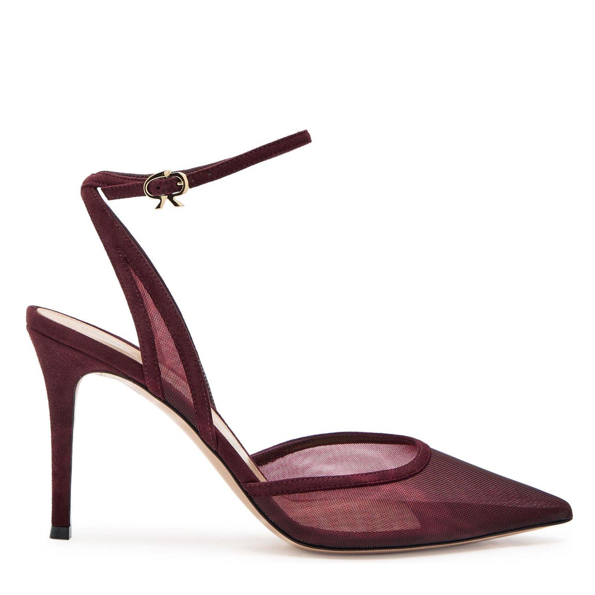 BURGUNDY - Gianvito Rossi - MESH SLING PUMP