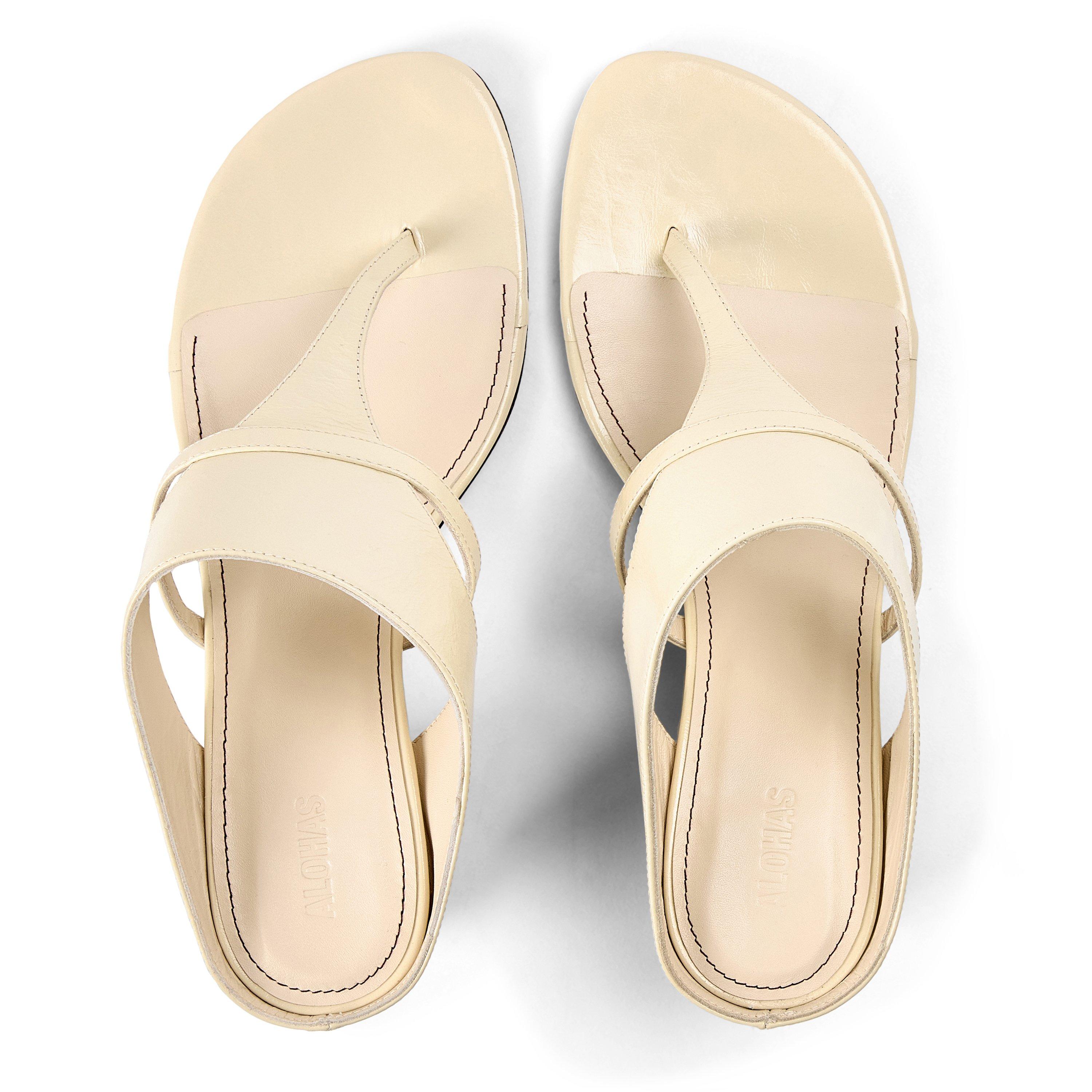 WHITE AND BLACK - Alohas - Dystaria Leather Sandals - 4