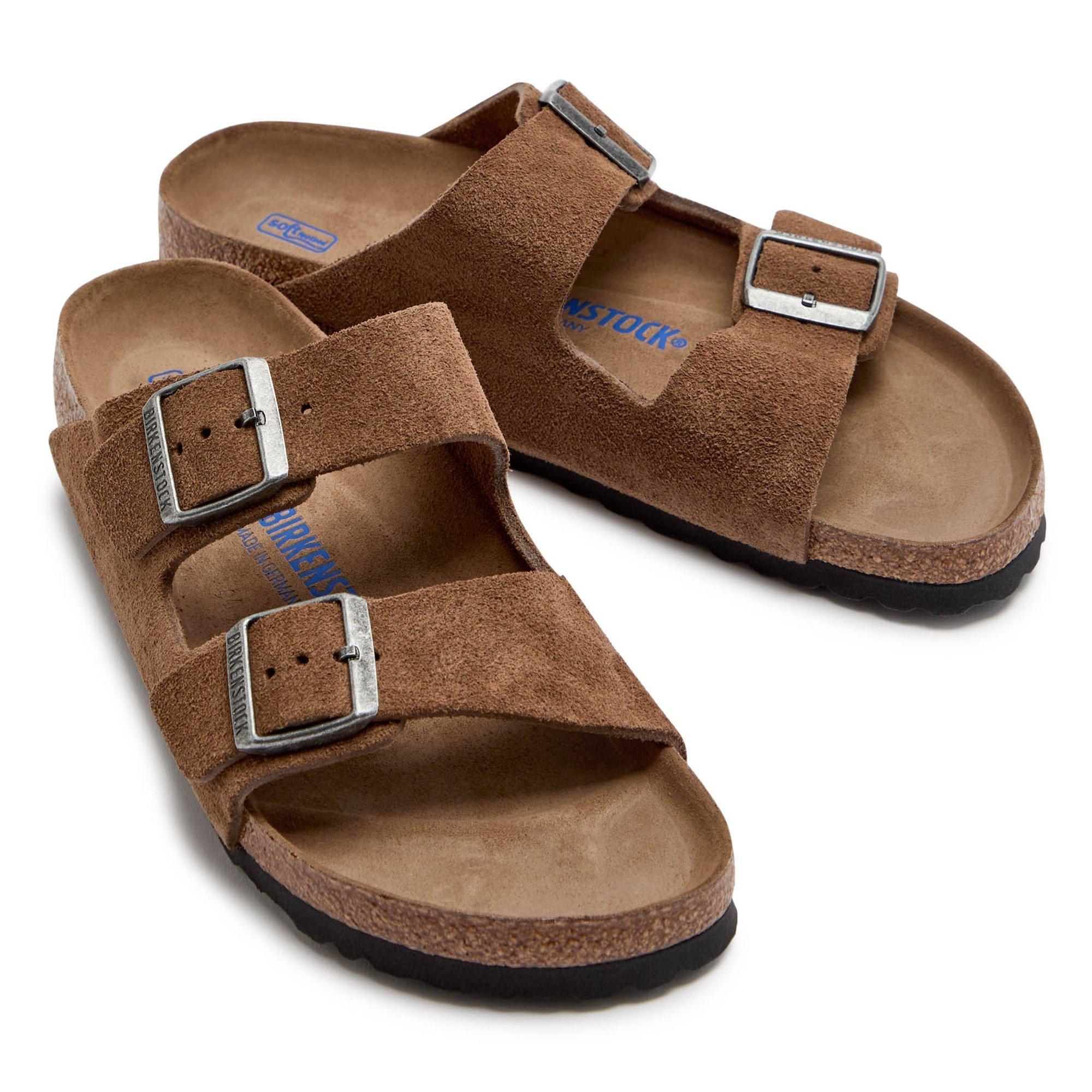 BROWN - Birkenstock - Women's Arizona SFB Suede Flat Sandals - 3