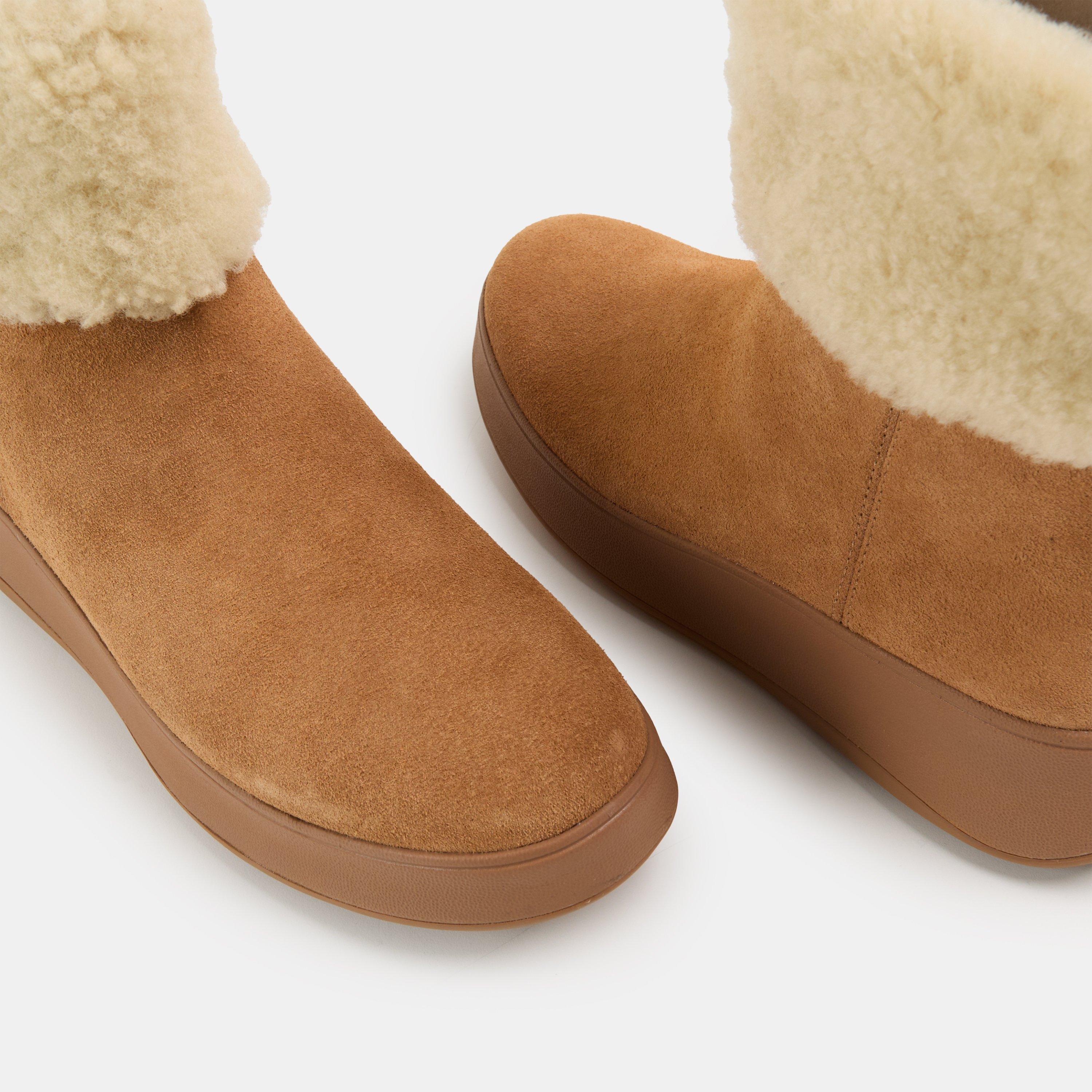 Desert Tan - Fitflop - Women's Shearling Snug Boots - 4