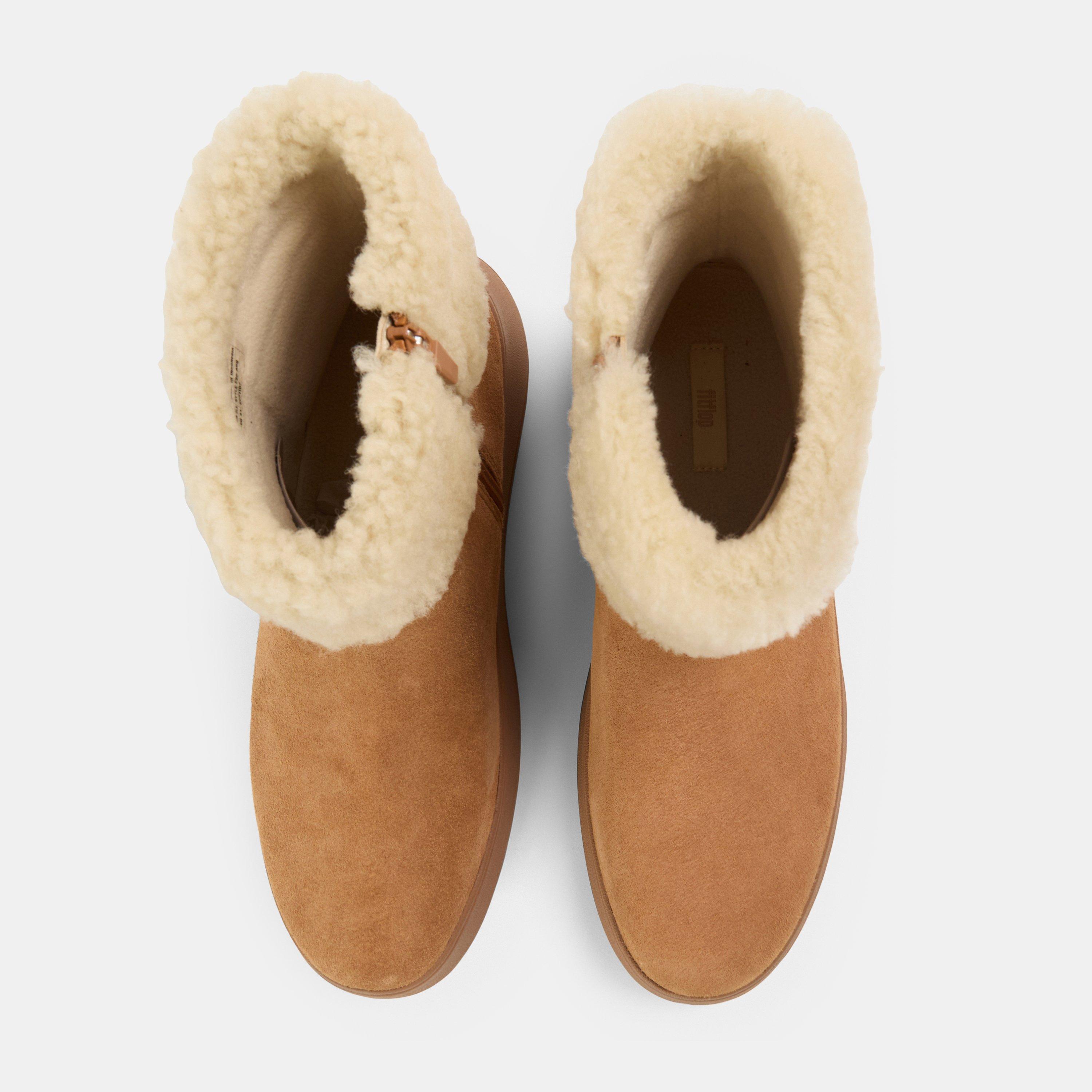 Desert Tan - Fitflop - Women's Shearling Snug Boots - 5